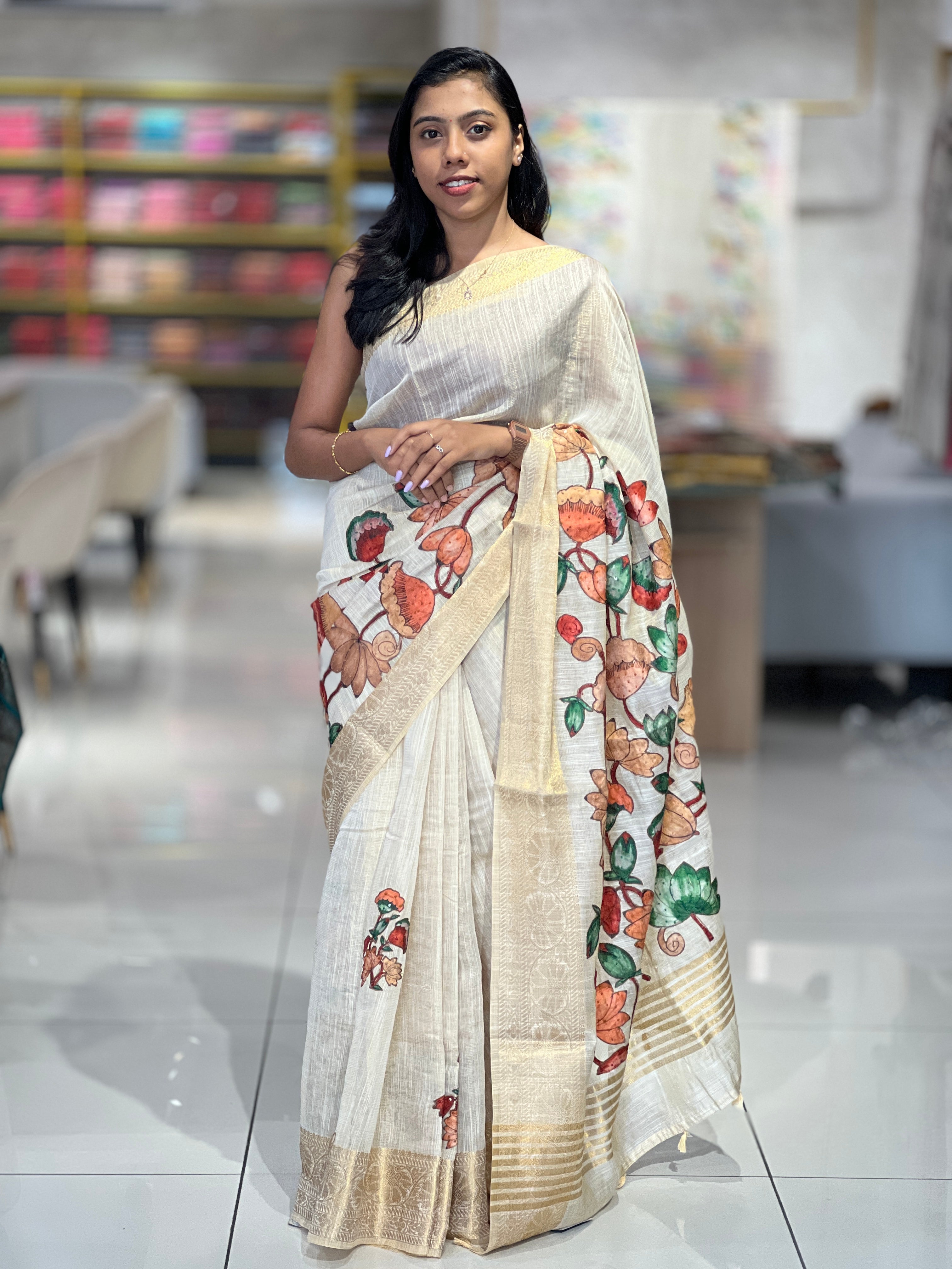 Applique Work Tissue Saree | DVS213
