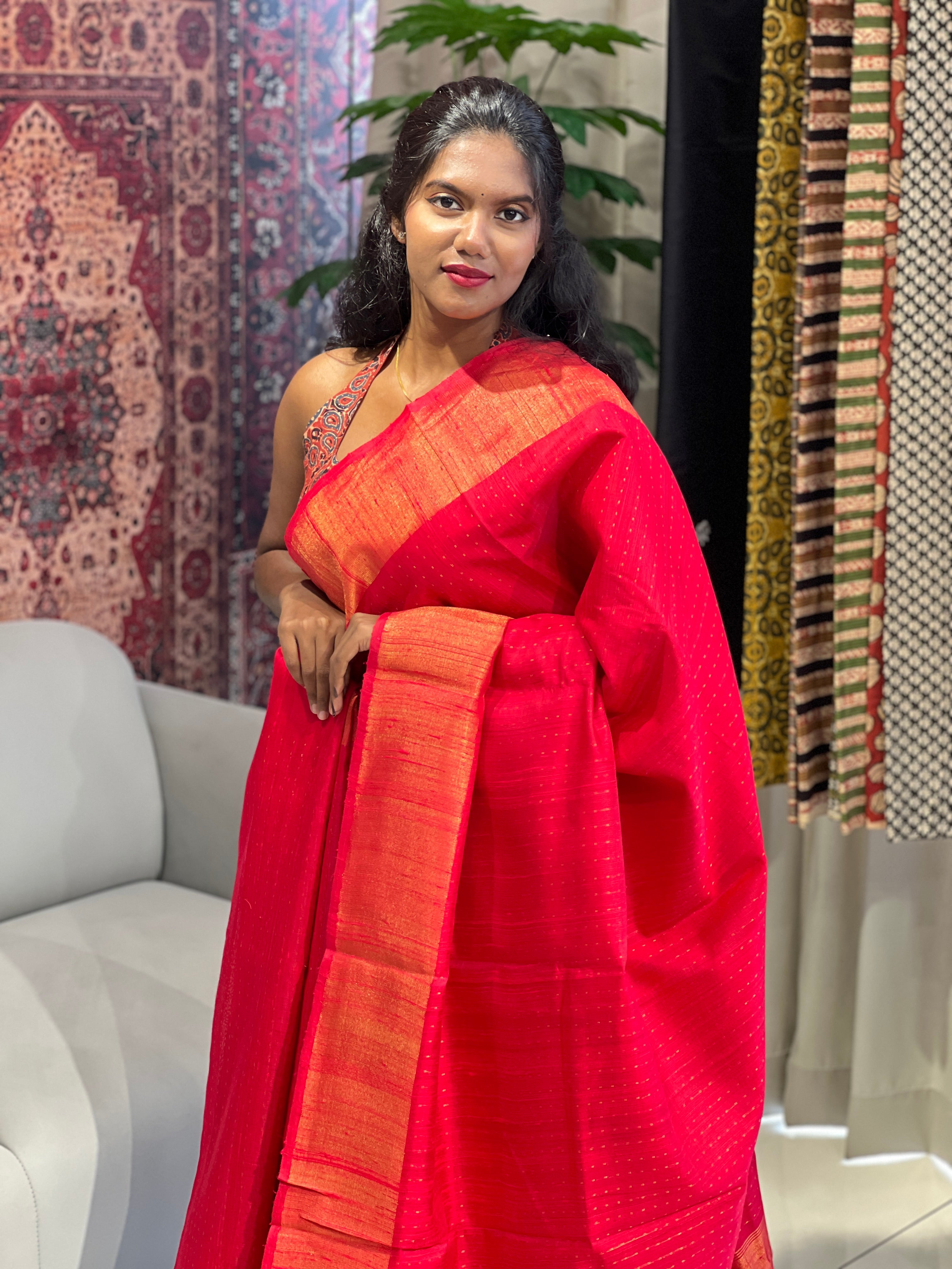 Zari Woven Raw Silk Saree | HS1256