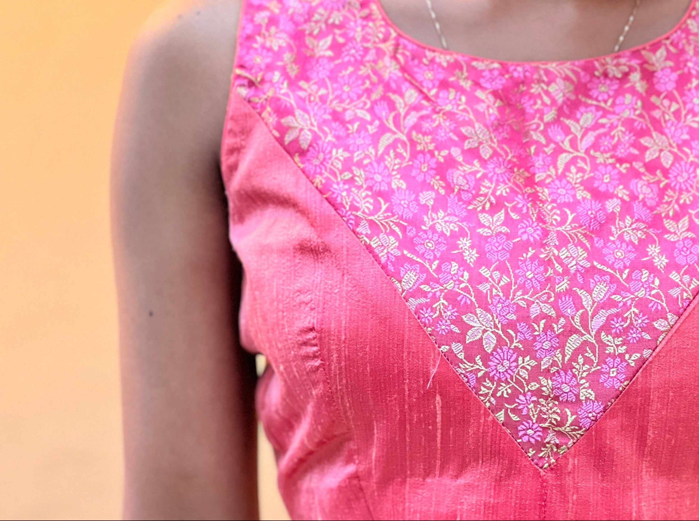 Brocade Weaving Pattern Raw Cotton Unstitched Blouse | BM148