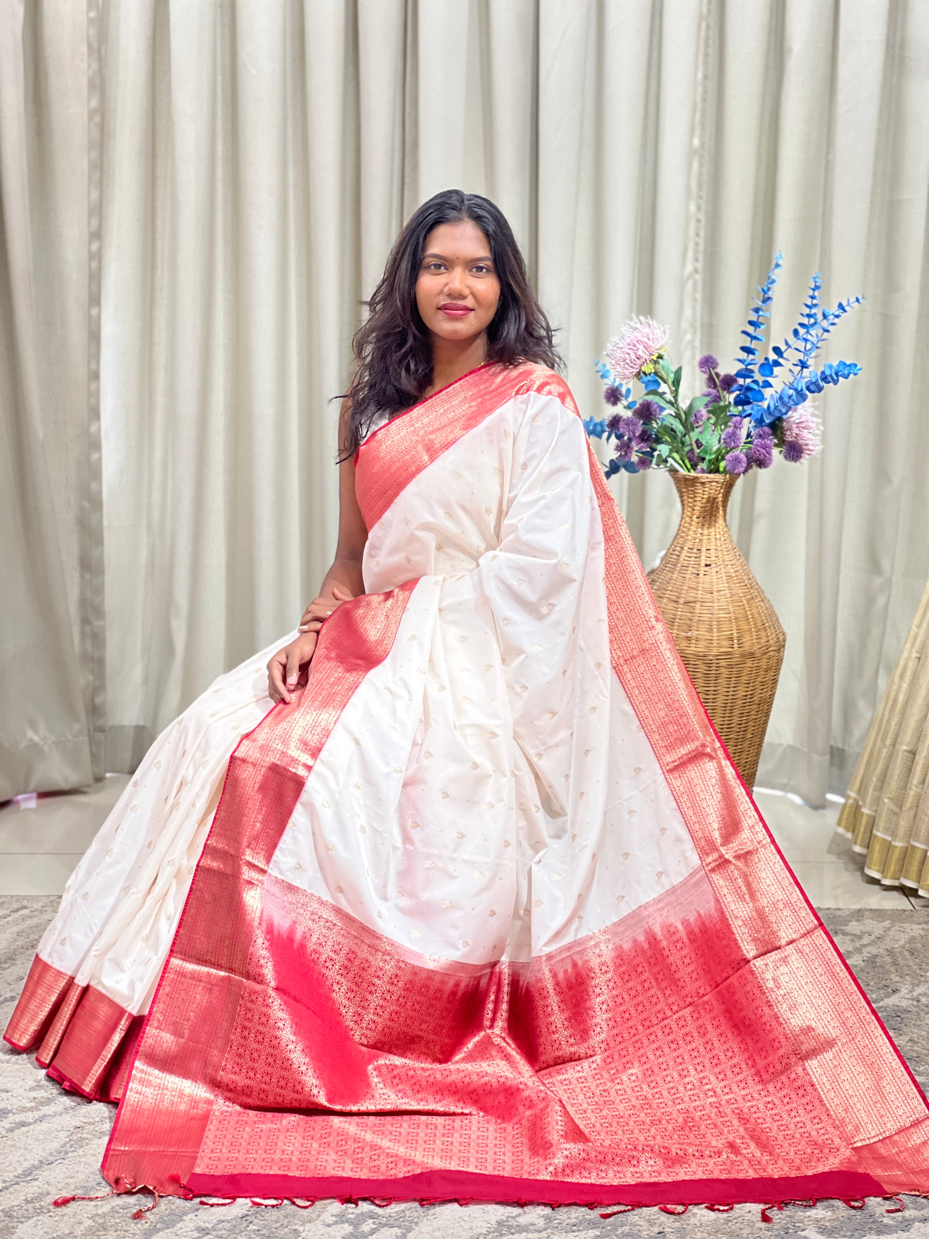 Contrast Border Pattern Semi Silk Saree | TR162