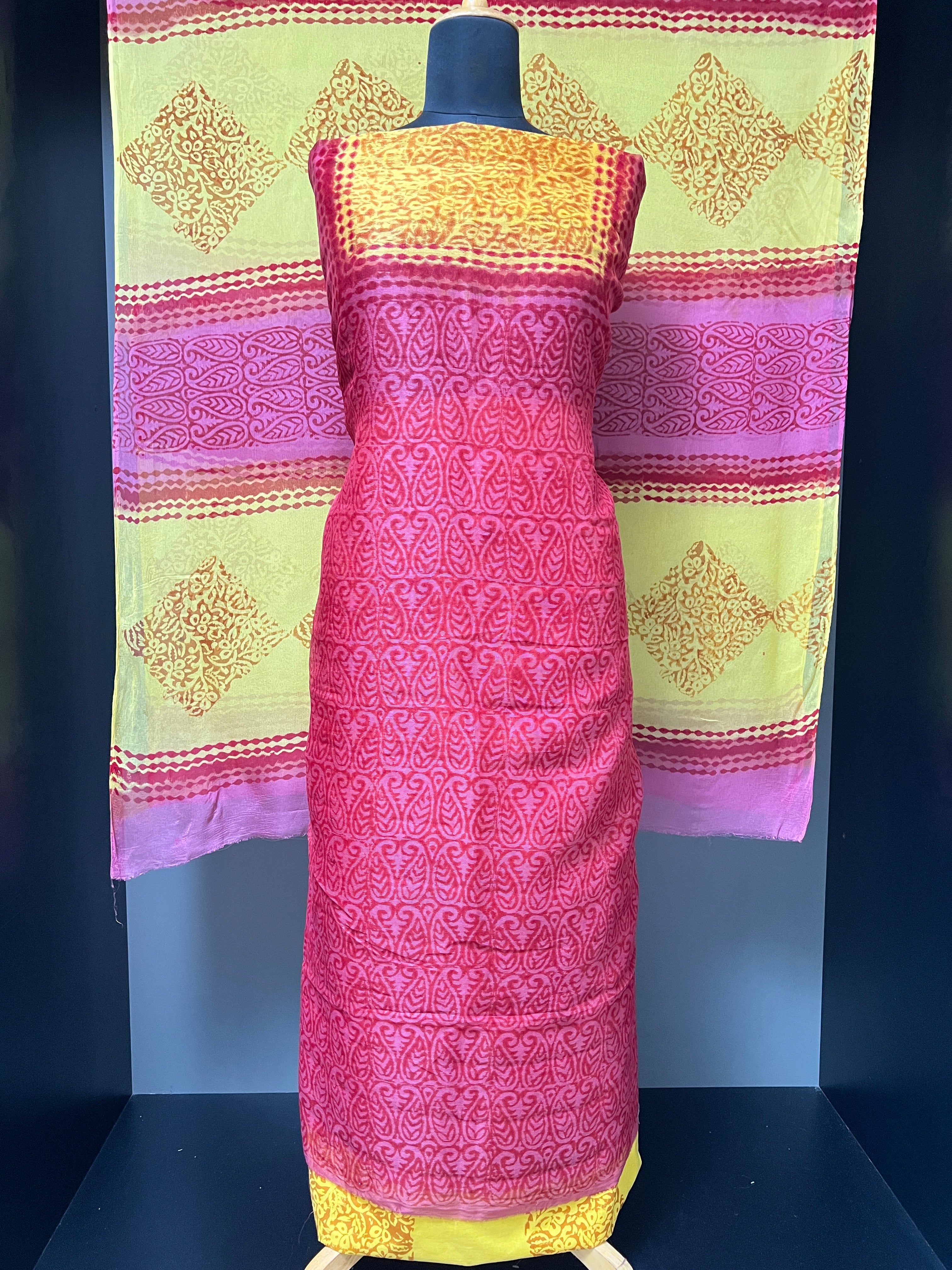 Block Printed With Mirror Detailed Kota Salwar Set | SF1110