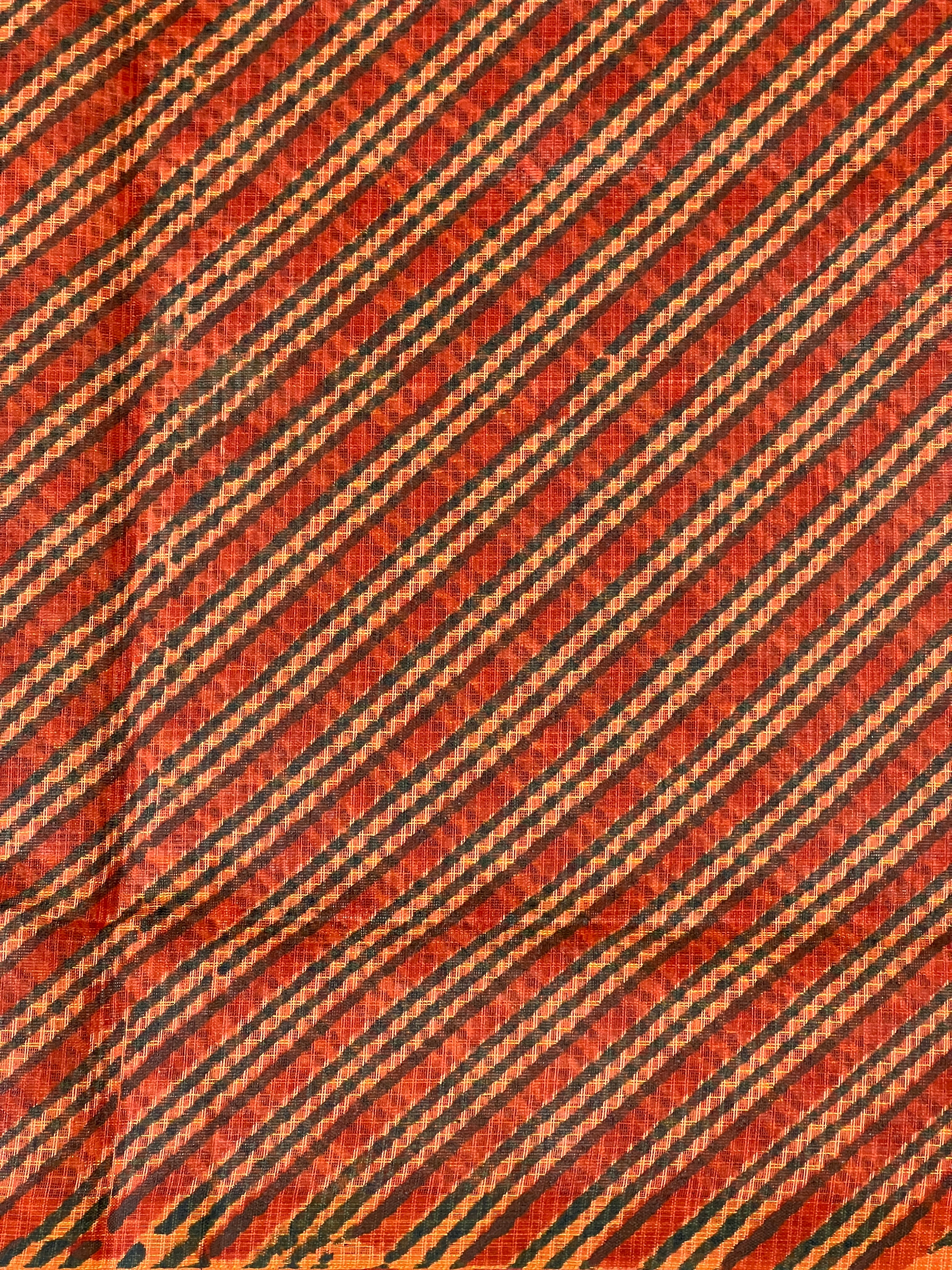 Stripes Printed Muga Check Organza Saree | JSC539