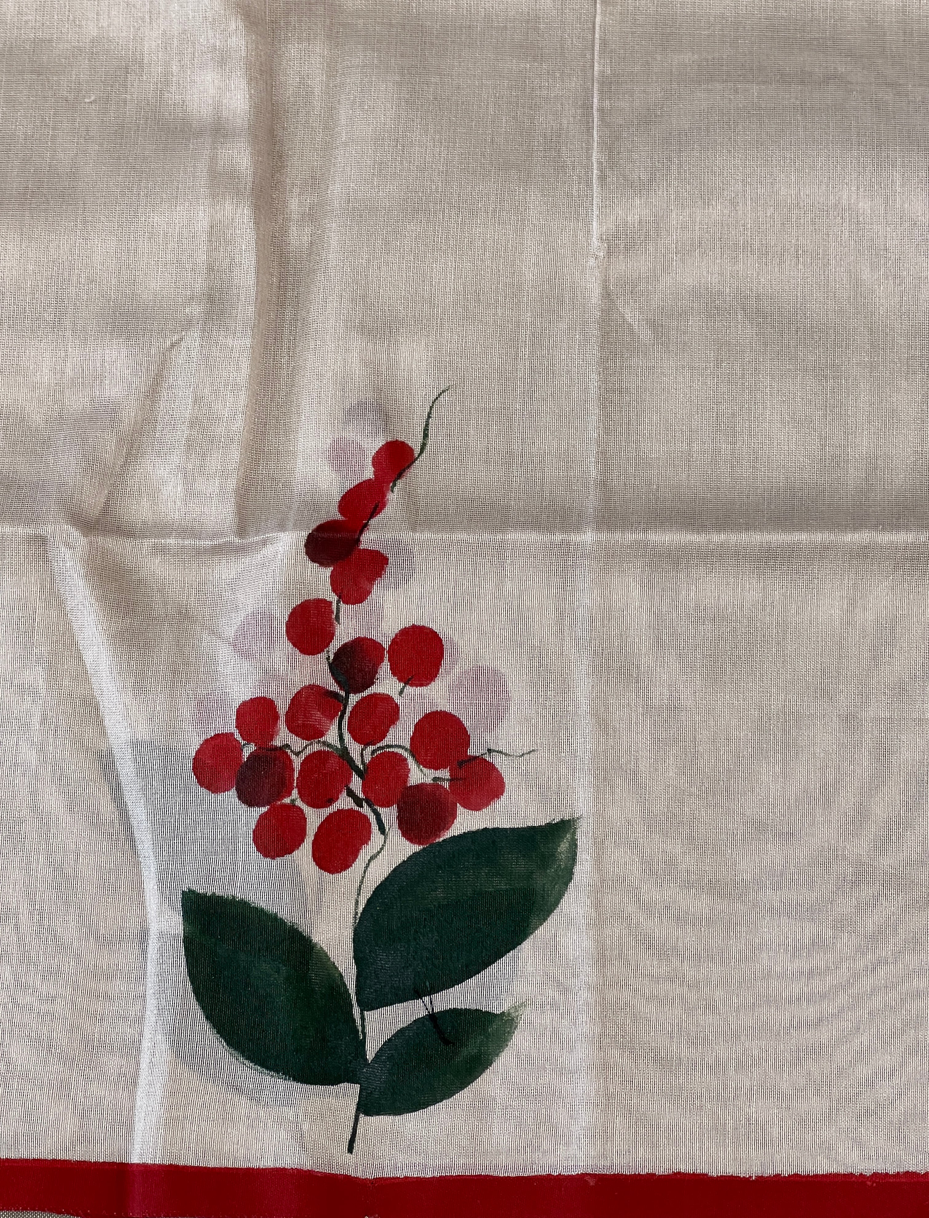 Floral Hand Painted Chanderi Saree | JSC544