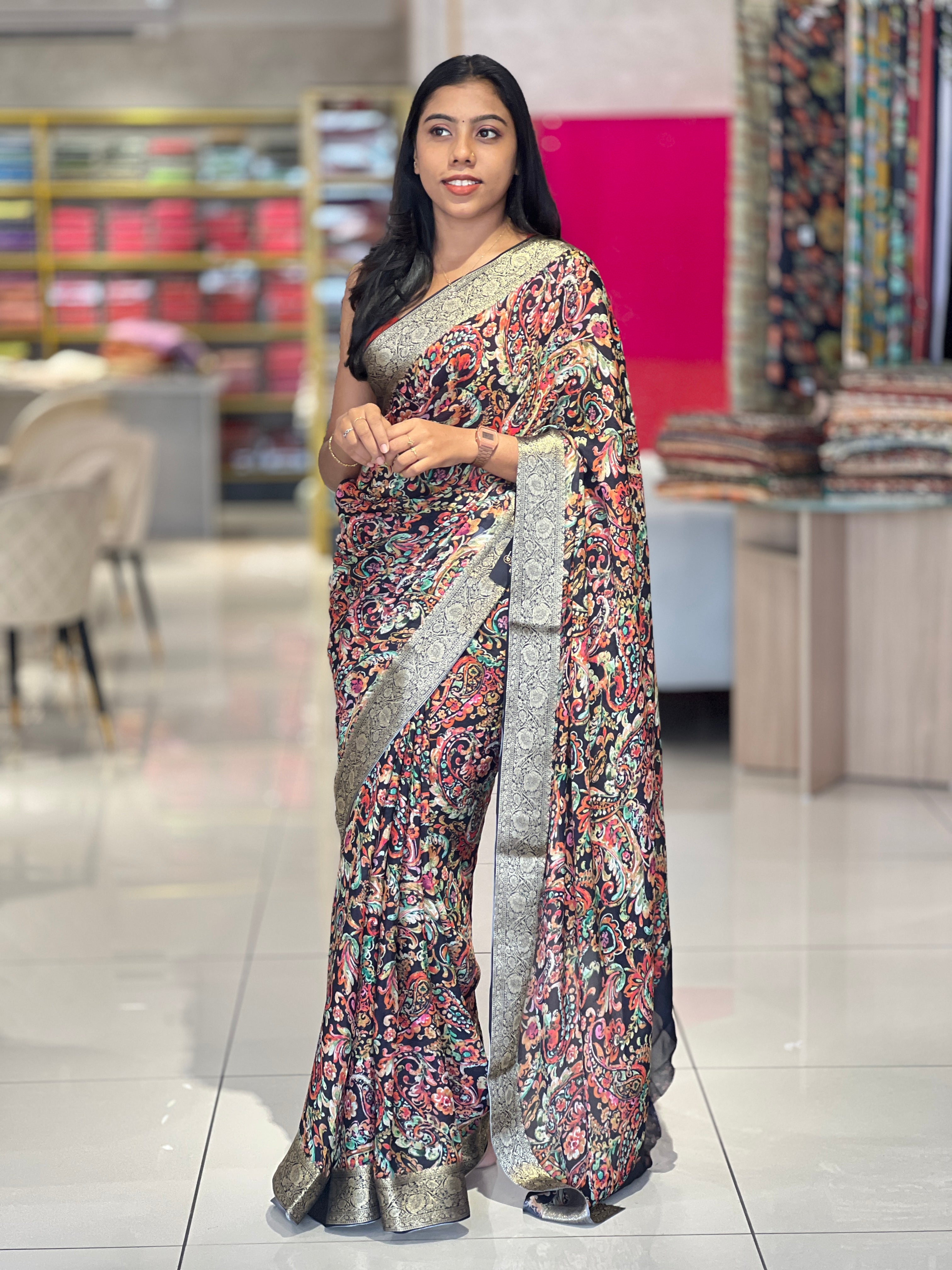 Digital Printed Chiffon Saree | SSN176