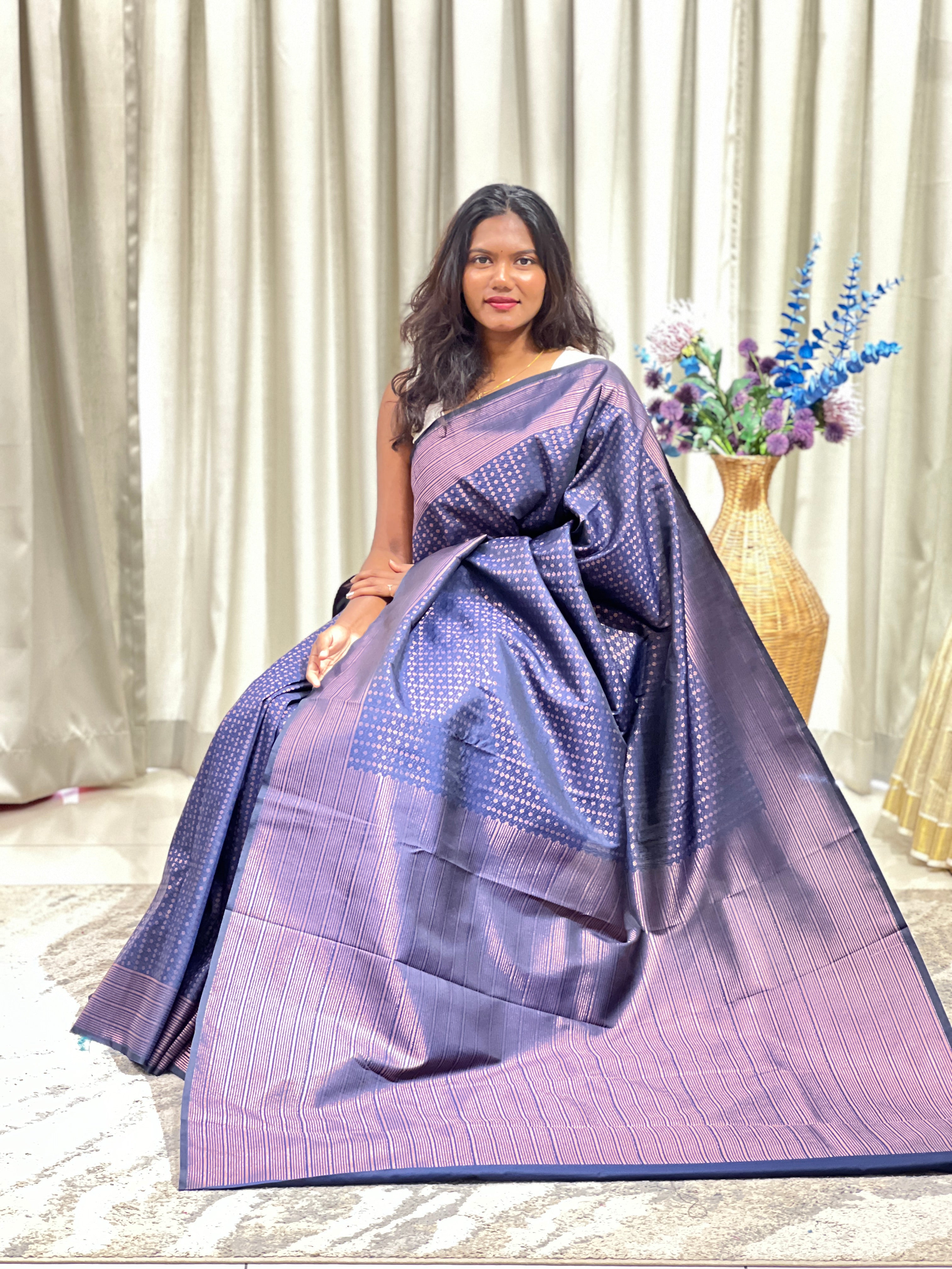 Geometrical Pattern Semi Silk Saree | RVS188