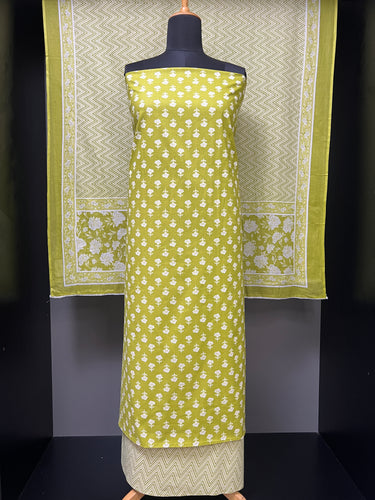 Floral Screen Printed Cotton Salwar Set | DE134