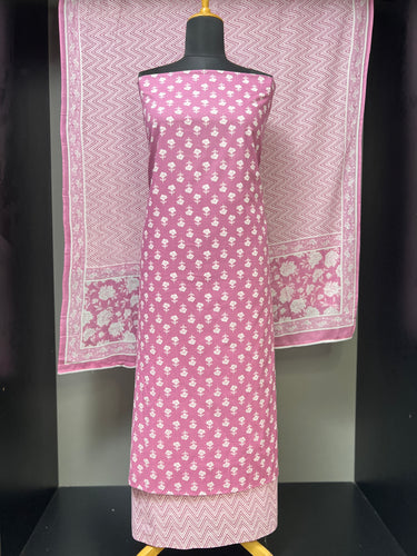 Floral Screen Printed Cotton Salwar Set | DE135