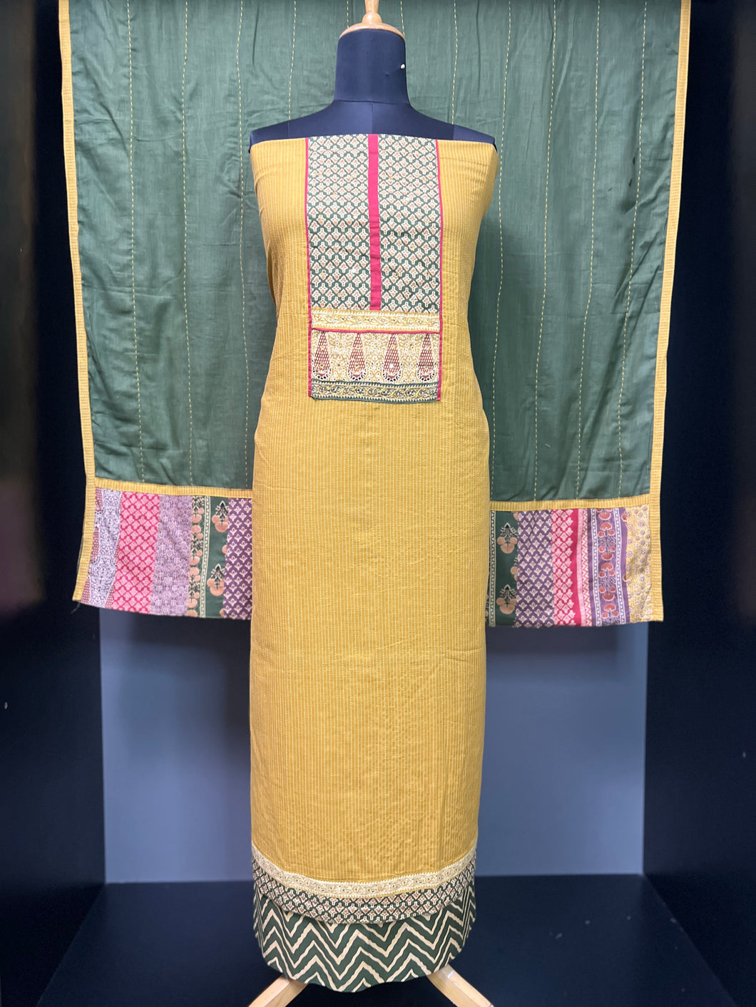 Kantha Weaving Pattern Cotton Salwar Set |  DE112