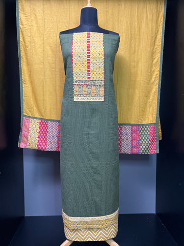 Kantha Weaving Pattern Cotton Salwar Set | DE114