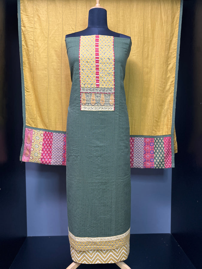 Kantha Weaving Pattern Cotton Salwar Set | DE114
