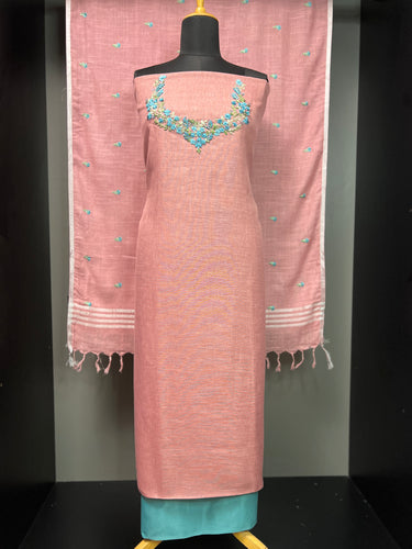 Hand Embroidery Detailed Linen Salwar Set | SW2069