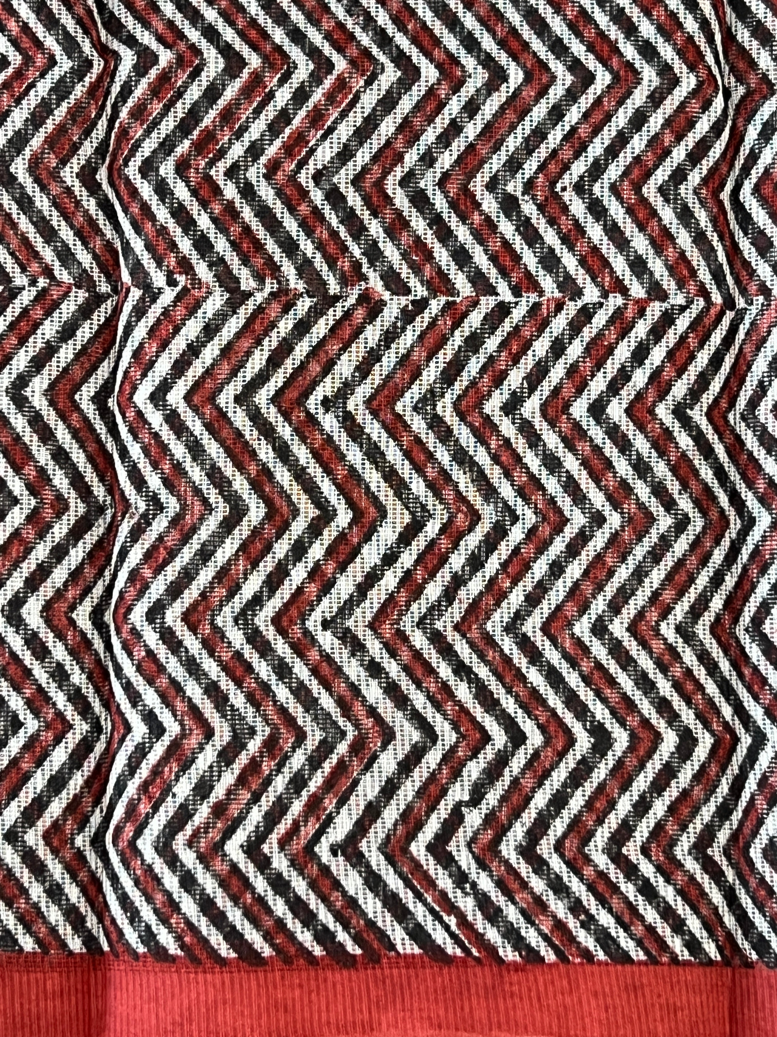 Zig Zag Printed Muga Check Organza Saree | JSC542