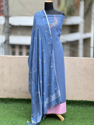 Hand Embroidery Detailed Linen Salwar Set | SW2068