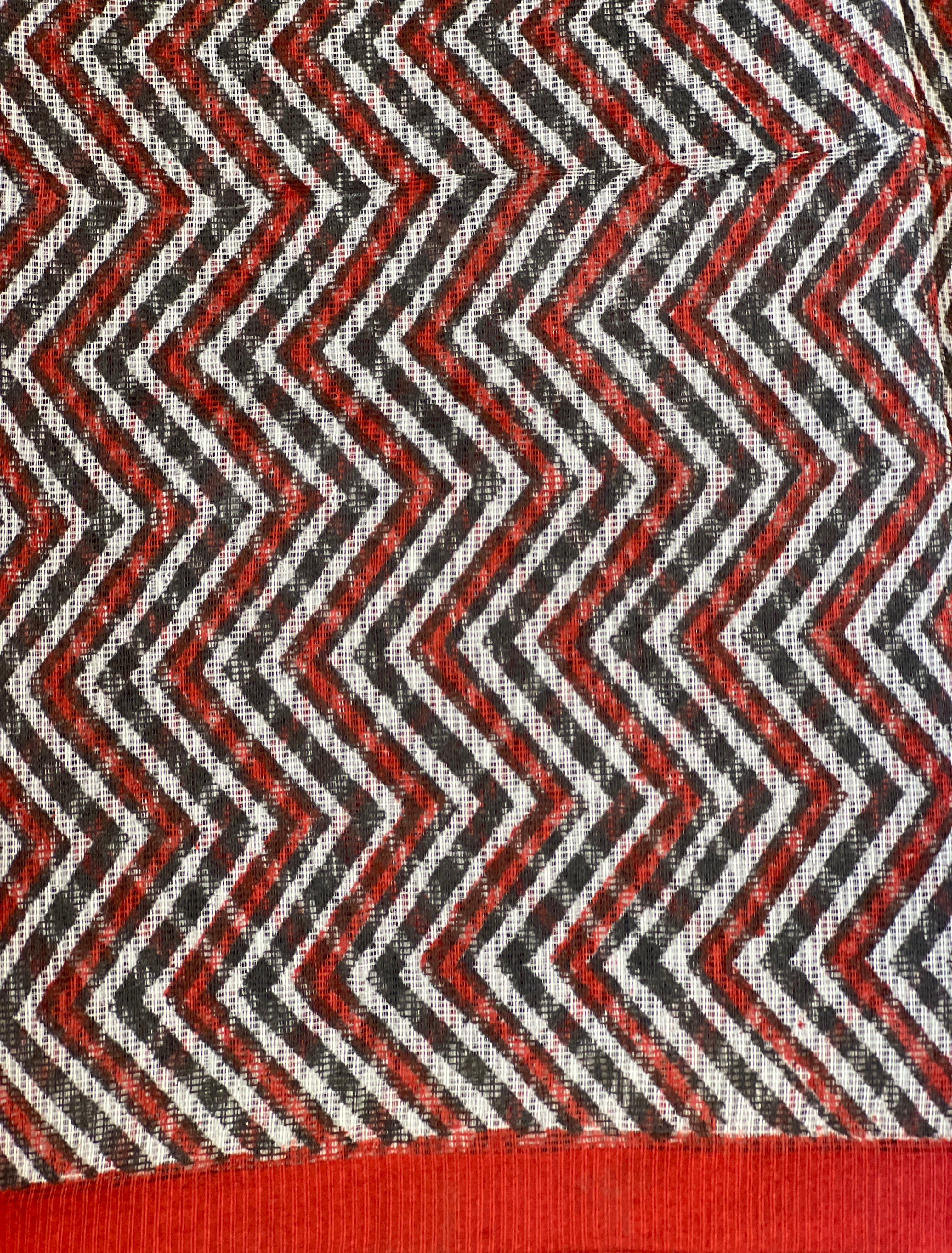 Zig Zag Printed Muga Check Organza Saree | JSC541