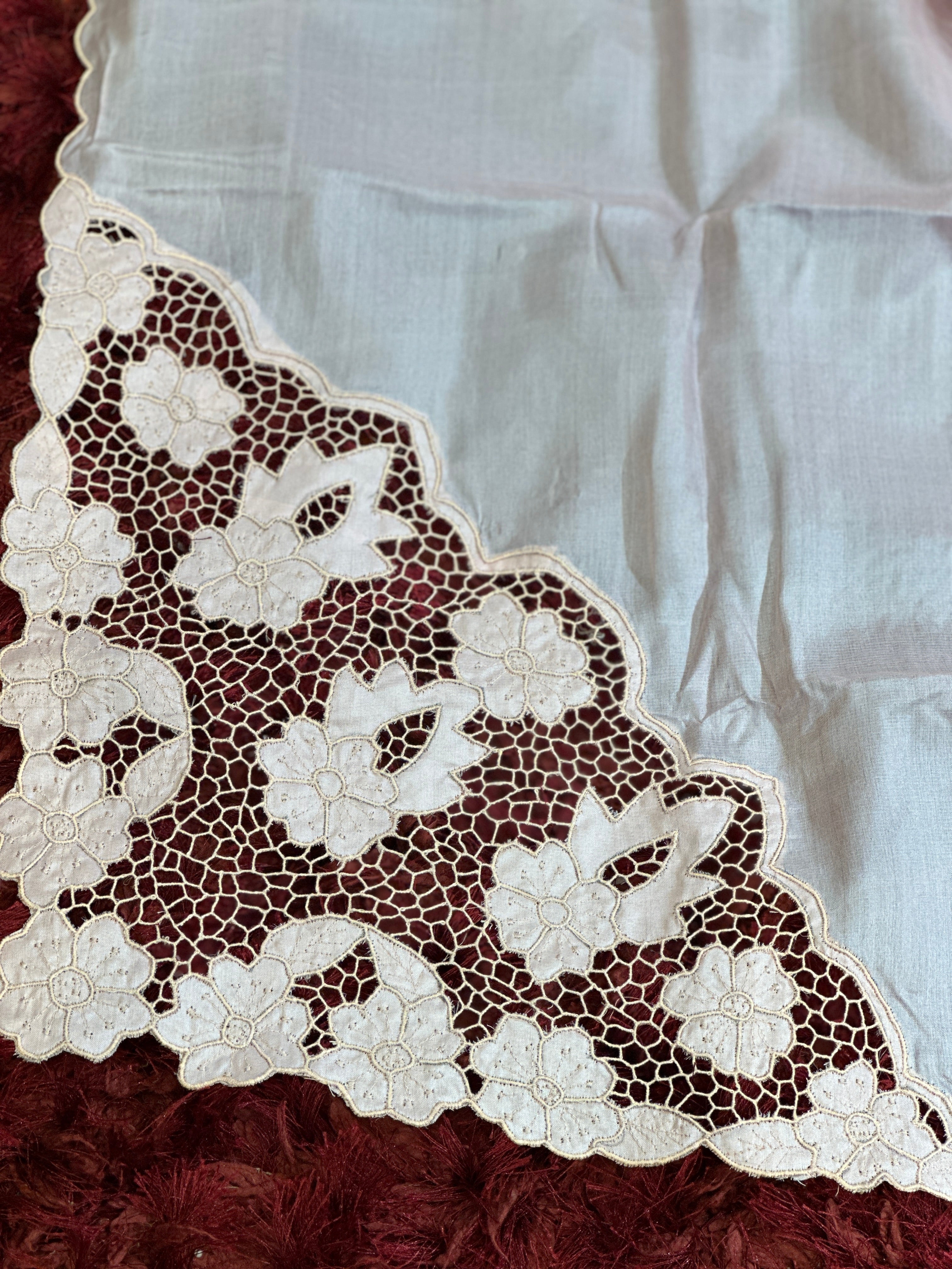 Floral Twine Cut Work Placement Detailed Desi Tussar Saree | TC415