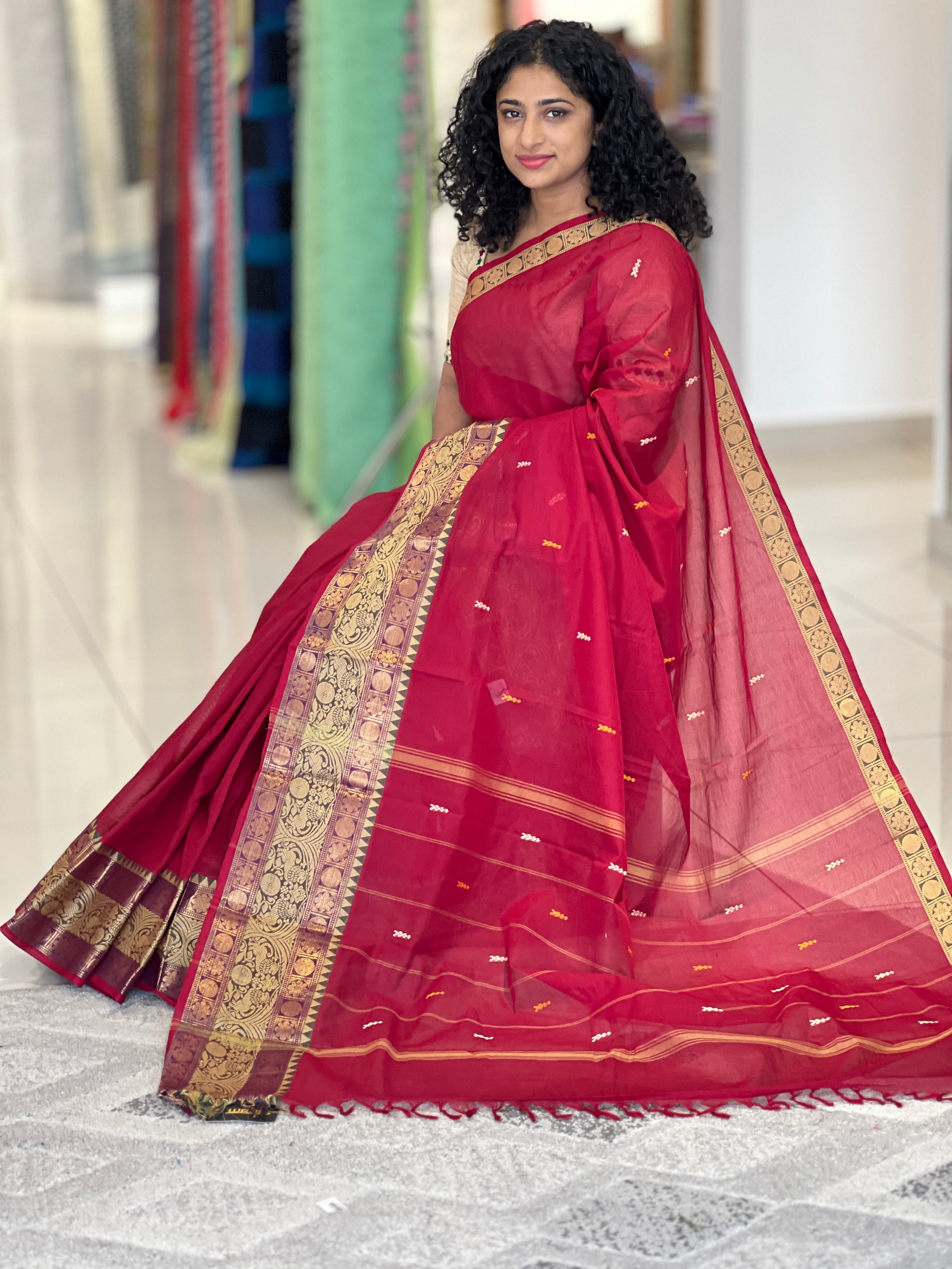 Traditional Kanchi Cotton Sarees | VR217