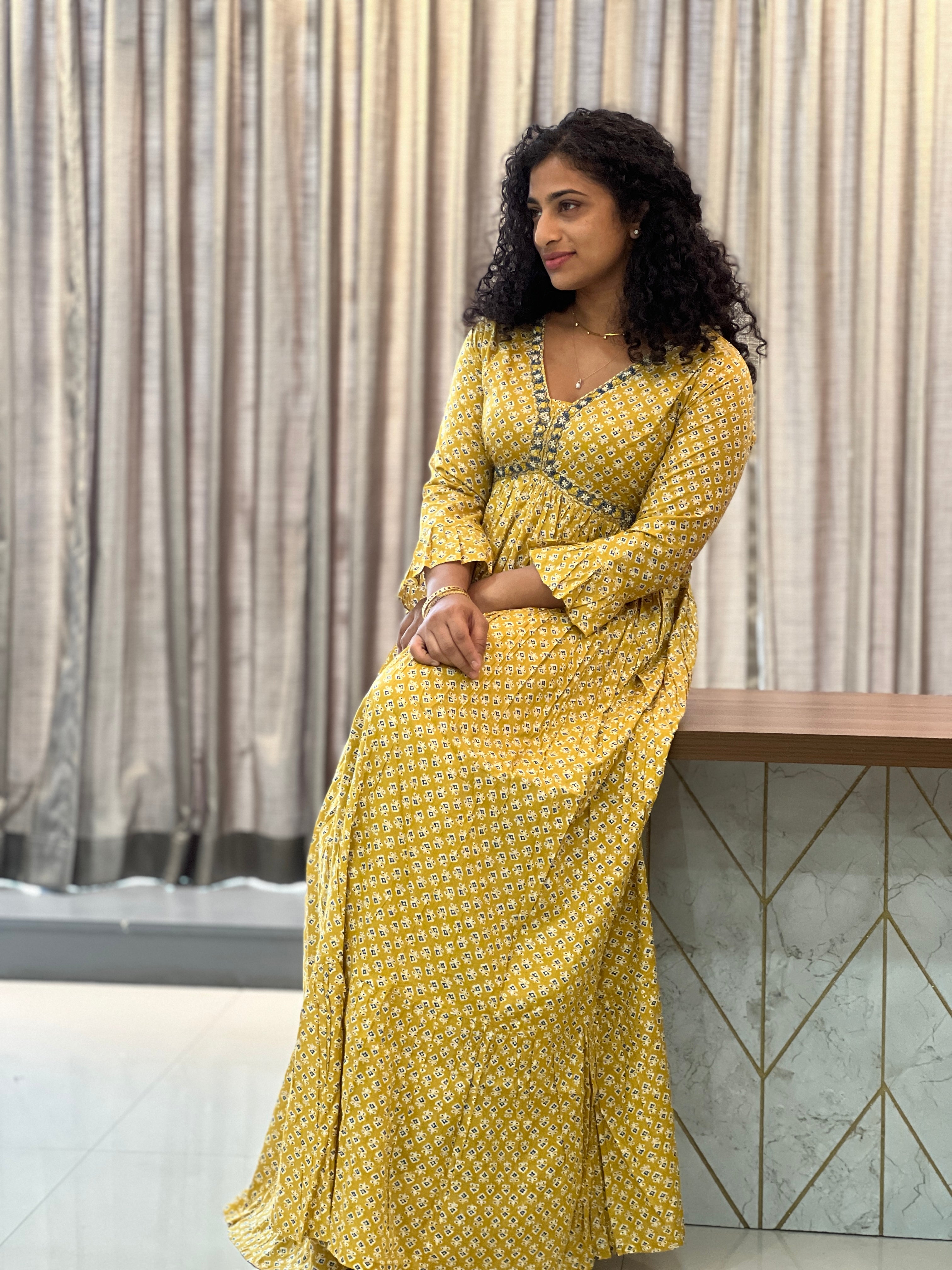 Alia Cut Pattern Cotton Kurta| ABP117