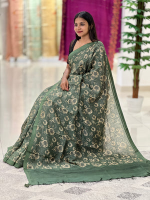 Floral Printed Soft Tussar Saree | YNG368