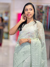 Floral Jaal Emboridery Design Organza Saree | SBP713