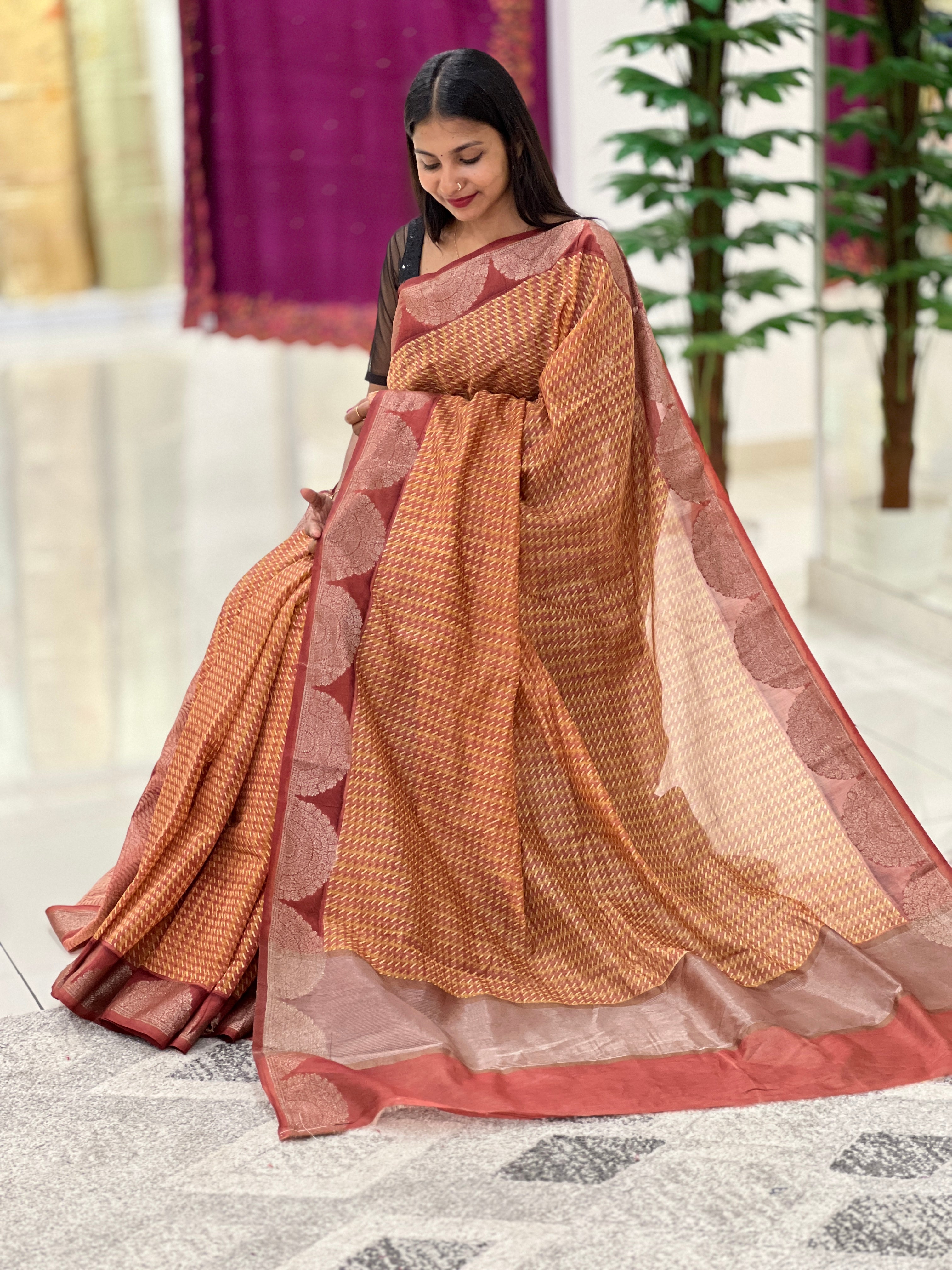 Digital Printed Chanderi Saree | YNG369