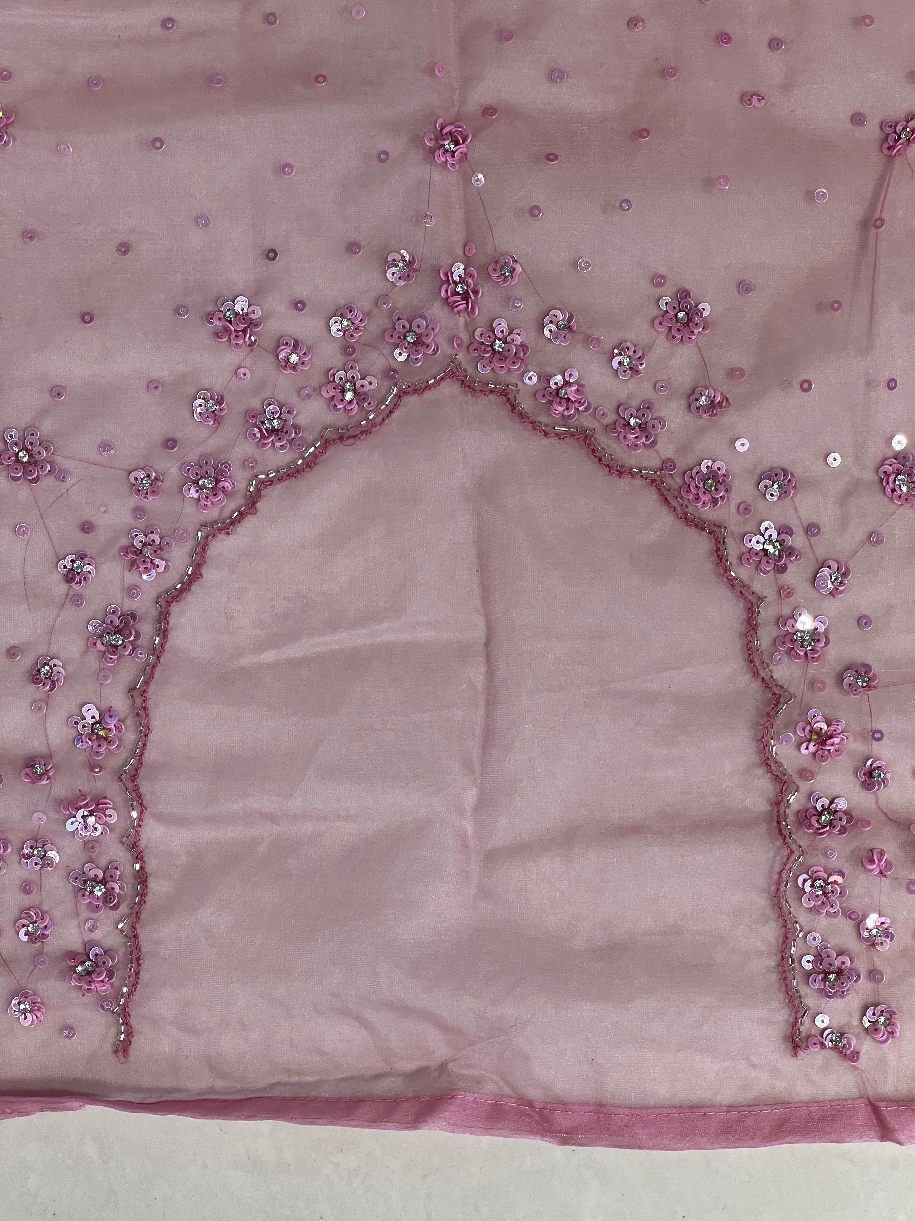 Hand Embroidered Detailed Organza Saree |  SBP680