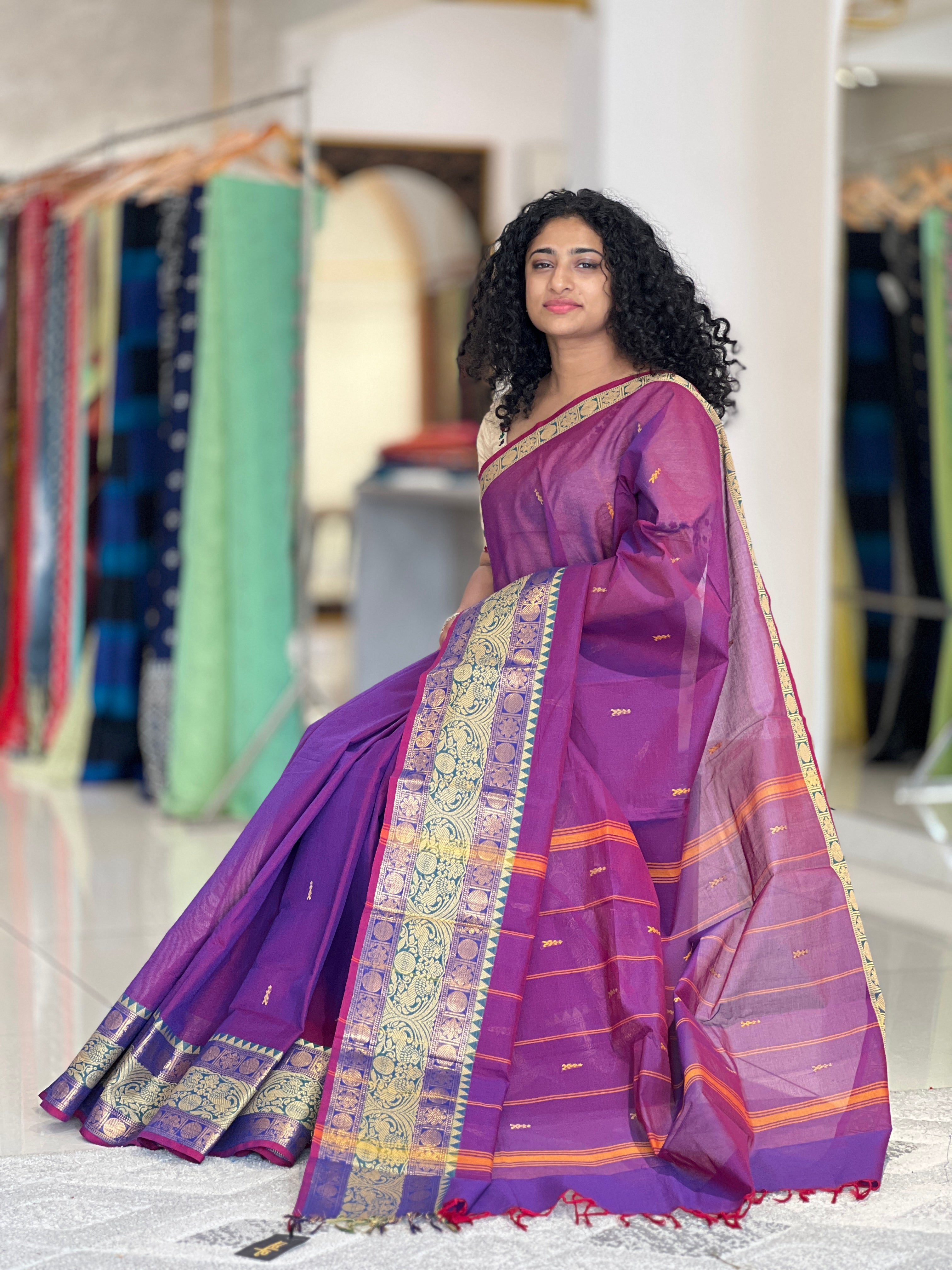 Traditional Kanchi Cotton Sarees | VR217