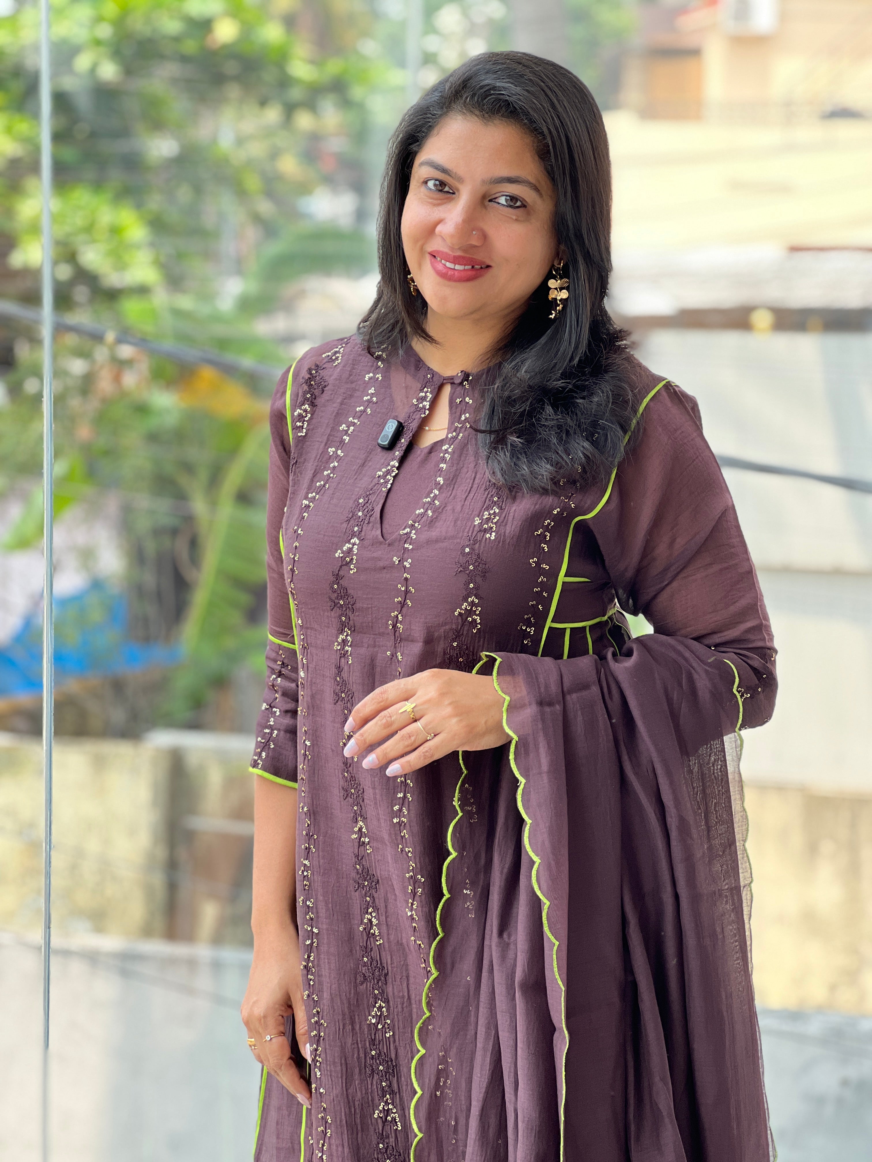 Self Embroidery Mul Chanderi Kurta Set | DN807