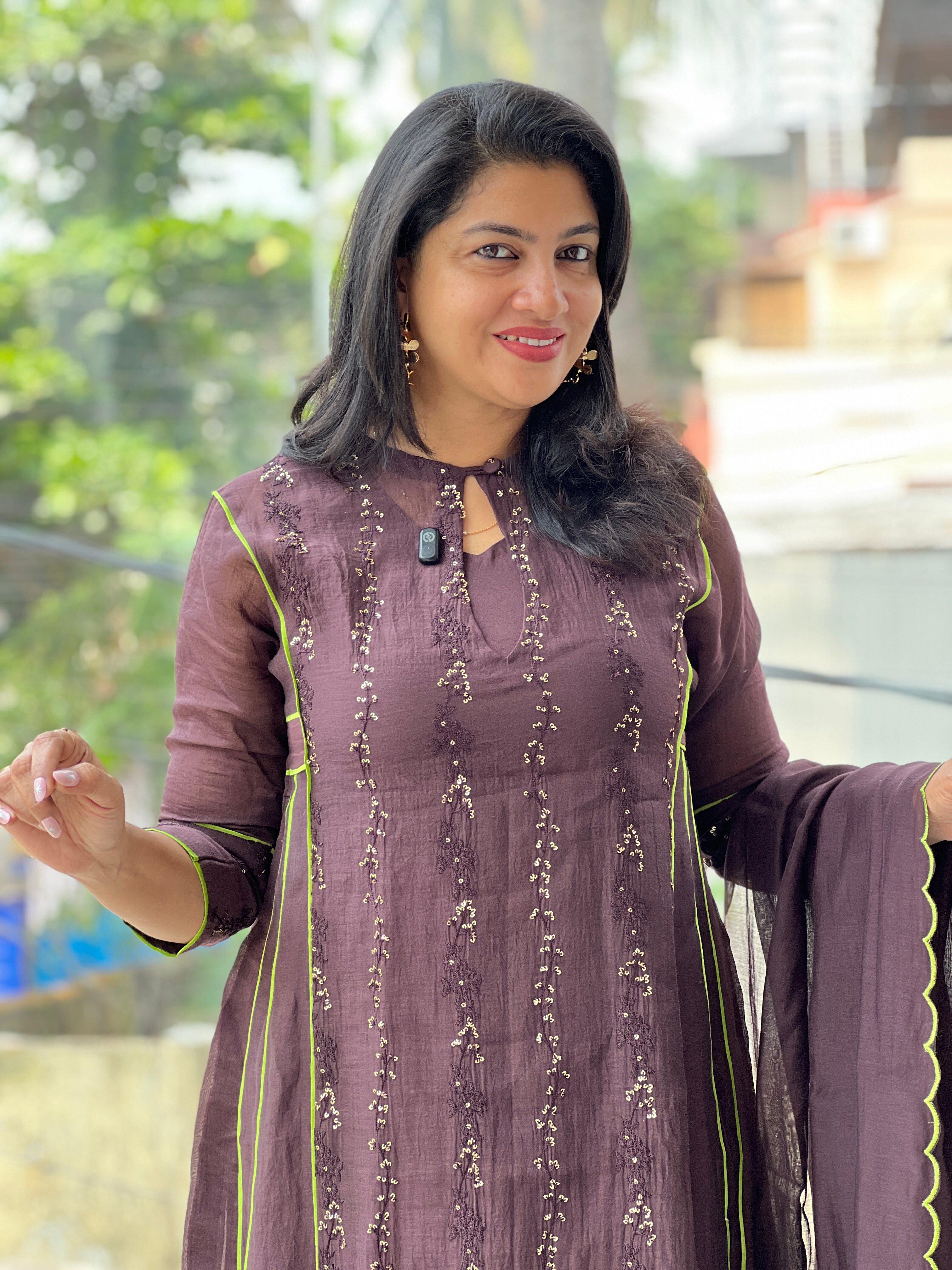 Self Embroidery Mul Chanderi Kurta Set | DN807