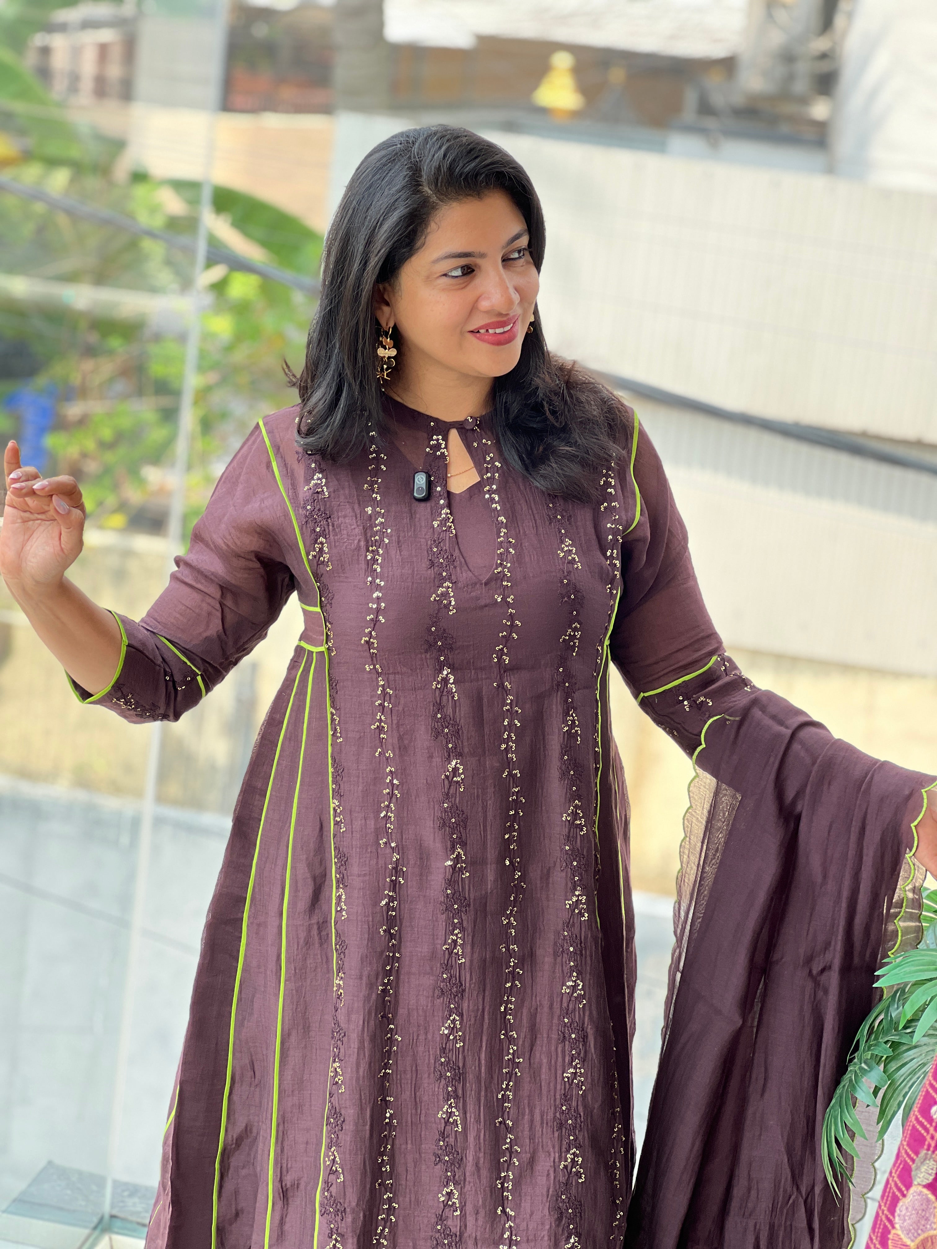 Self Embroidery Mul Chanderi Kurta Set | DN807