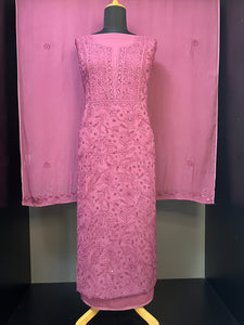 Chikankari Hand Embroidered Georgette Salwar Set  | GMA137