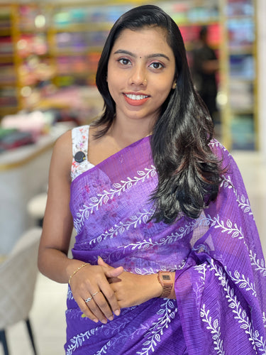 Thread Embroidered Silky Kota Saree | NHH379