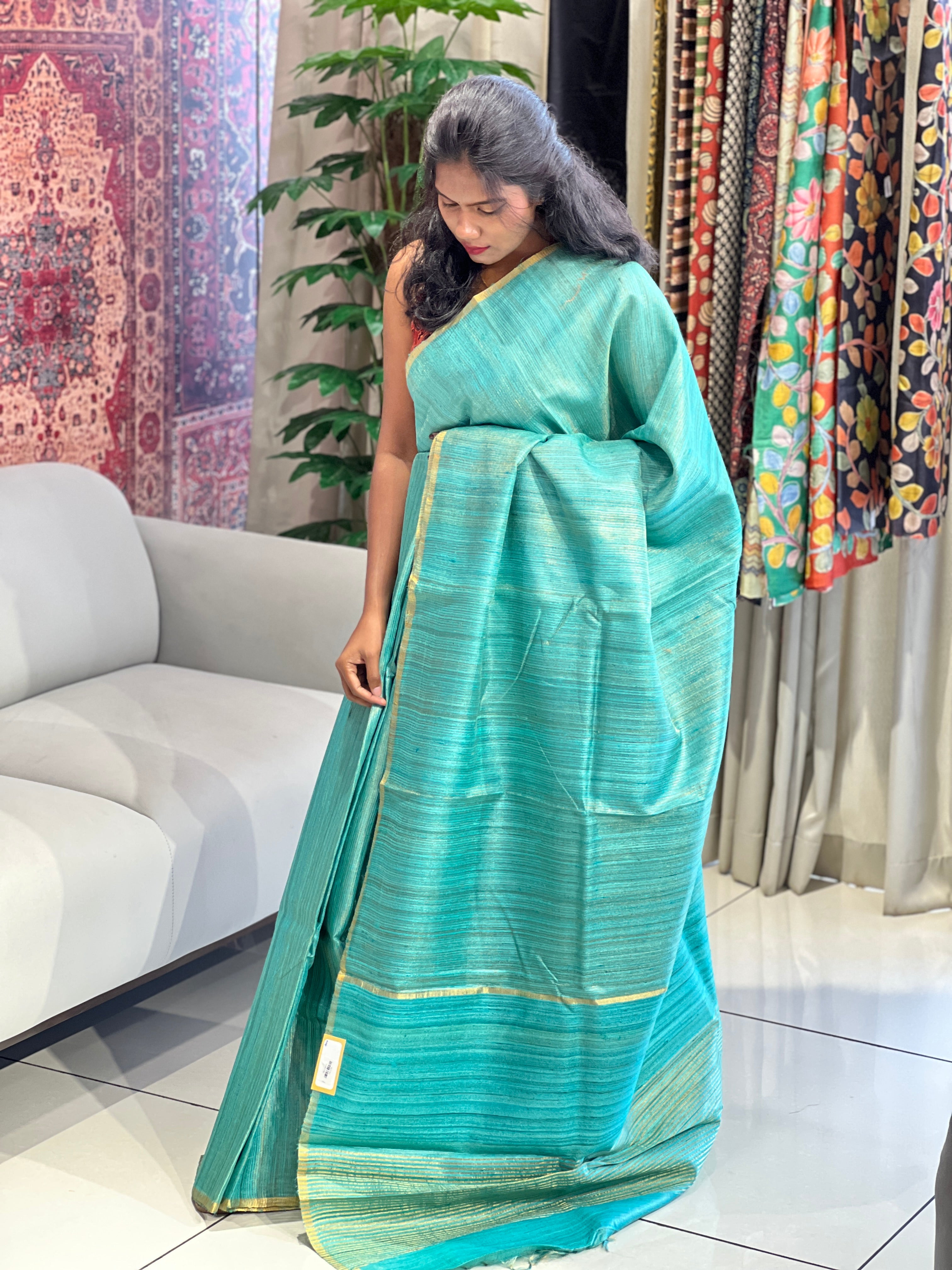 Tissue & Jute Woven Tussar Saree | HS1278