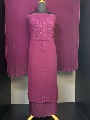 Chikankari Embroidery Detailed Georgette Salwar Set | GMA156