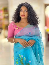 Diamond Motifs Nylon Organza Saree | NHH221