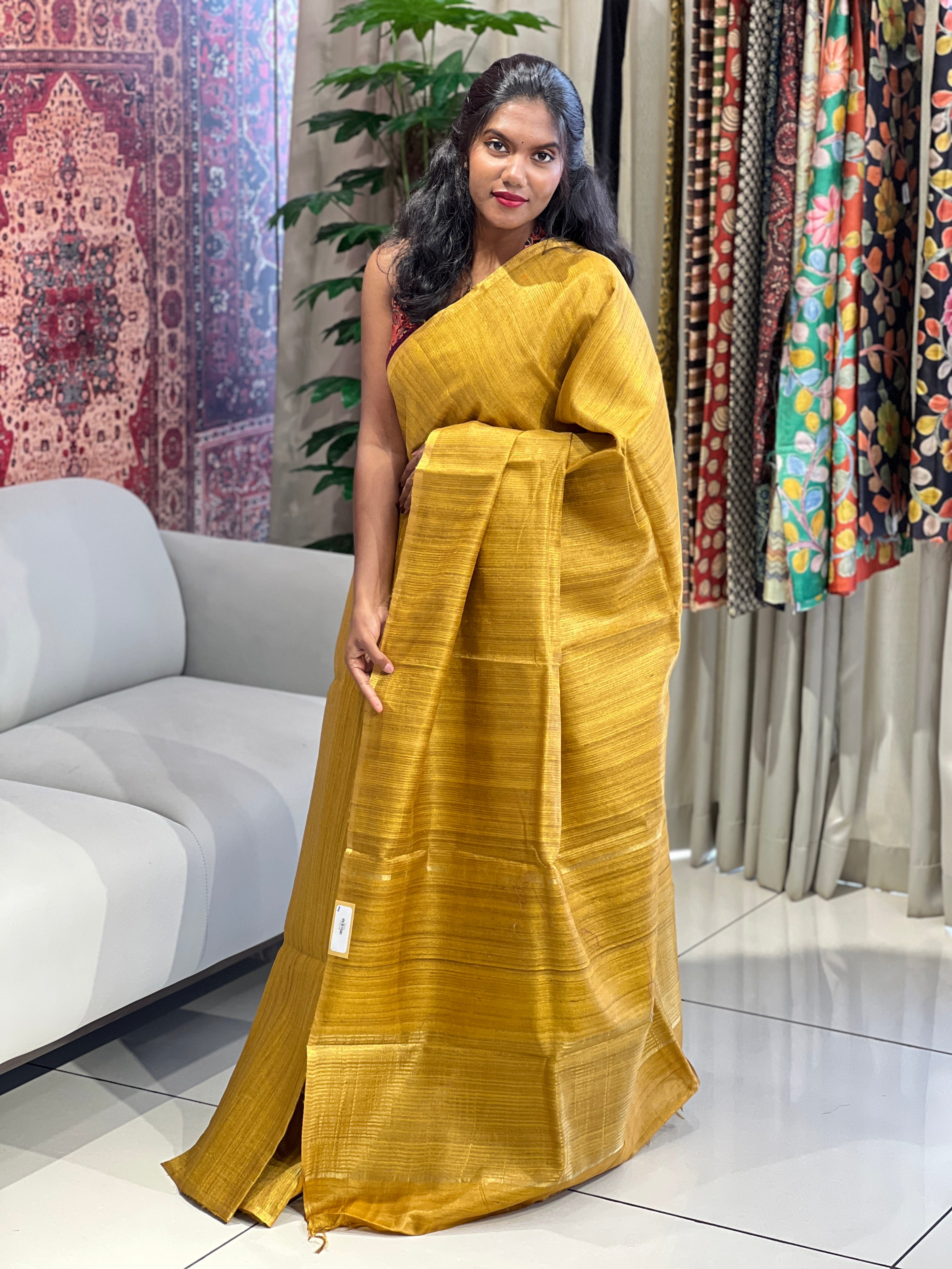 Tissue & Jute Woven Tussar Saree | HS1276