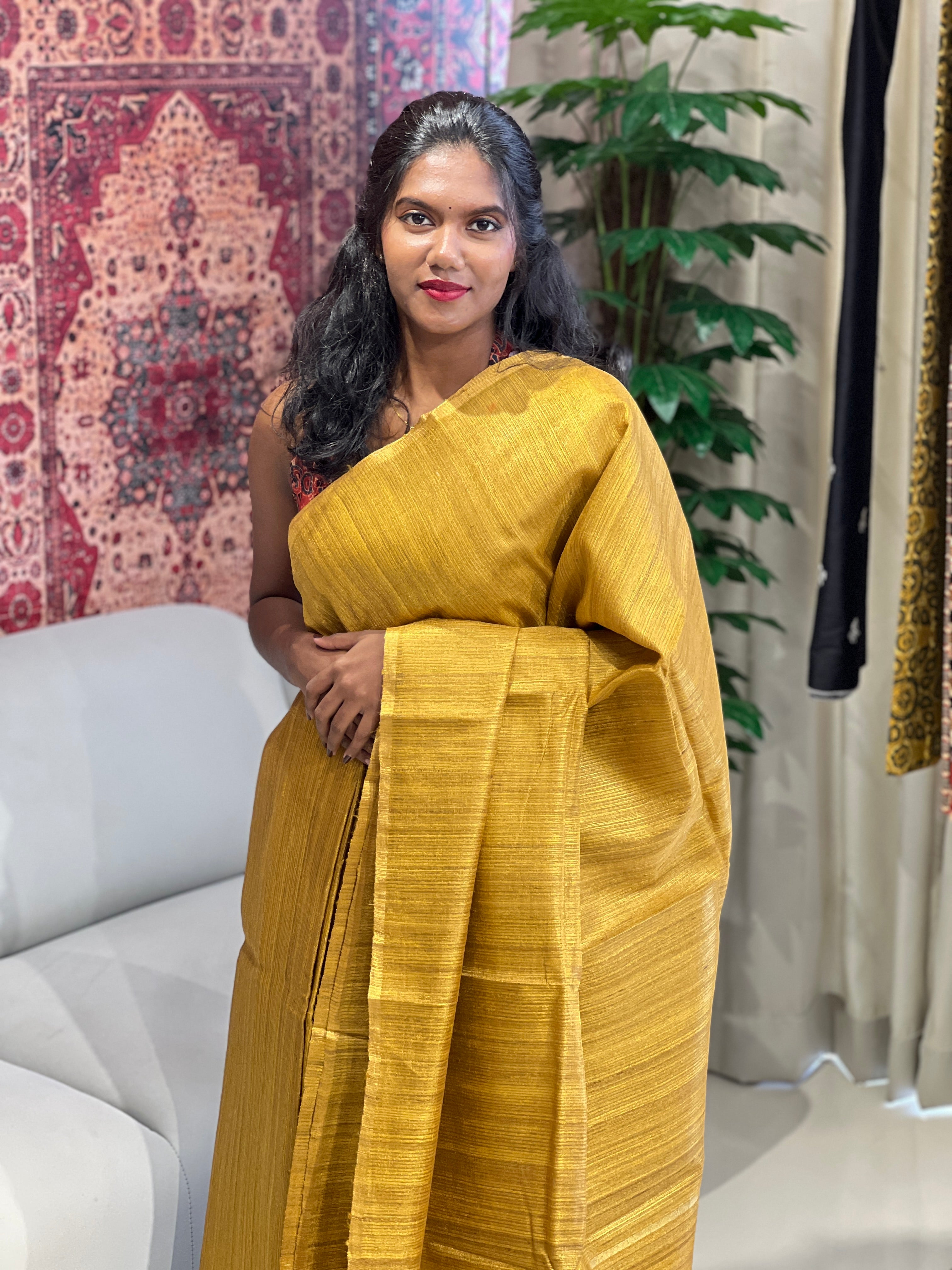 Tissue & Jute Woven Tussar Saree | HS1276