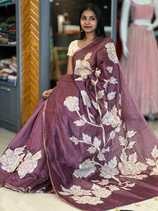 Floral Printed Pattern Semi Silk Saree | DVS124