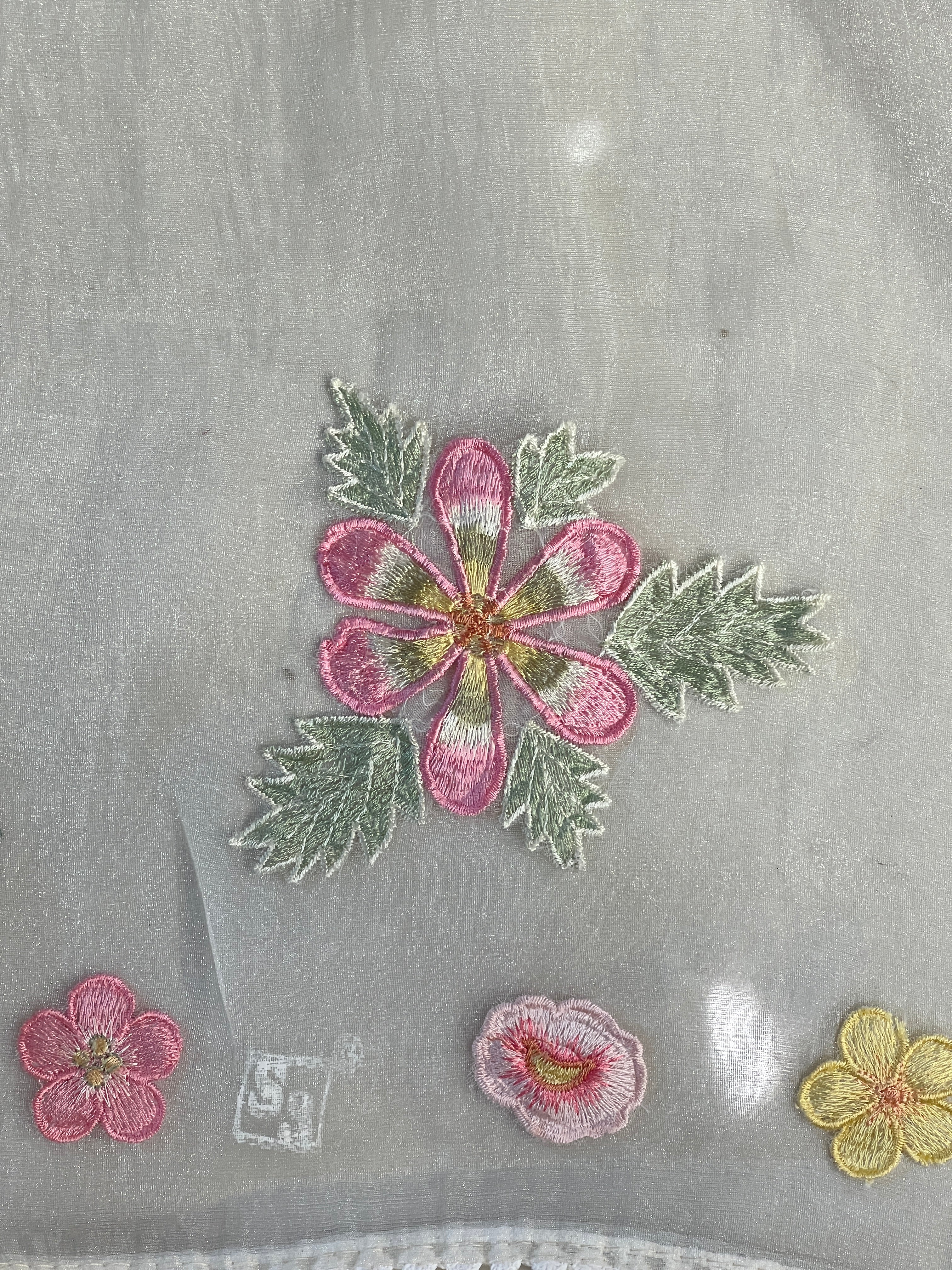 Floral Machine Embroidery Detailed Shimmer Organza Saree | BLD1968