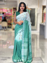 Hand Embroidery Linen Finish Saree | RP681