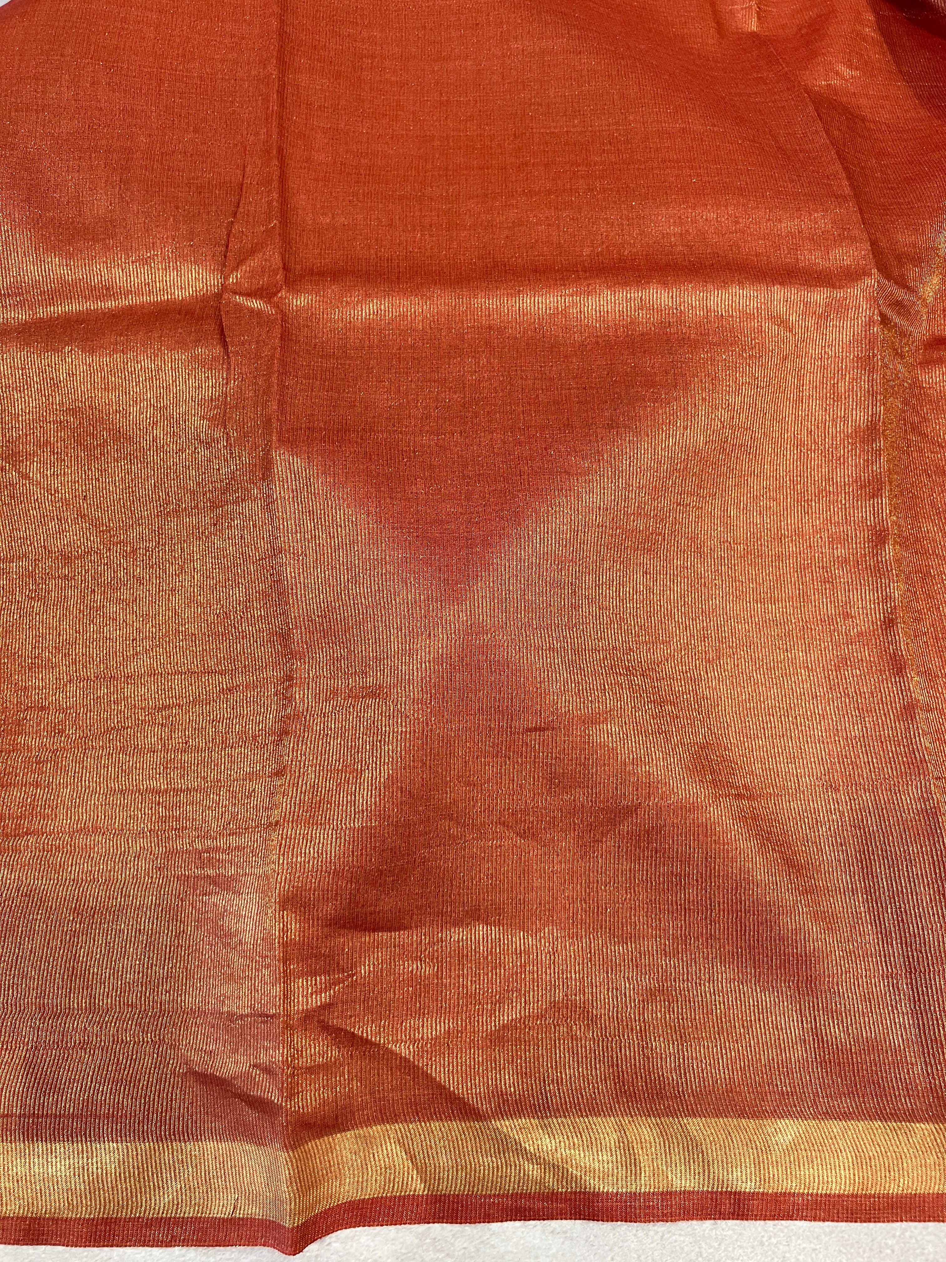 Zari Woven Kattam Patterned Tussar Saree | HS1258