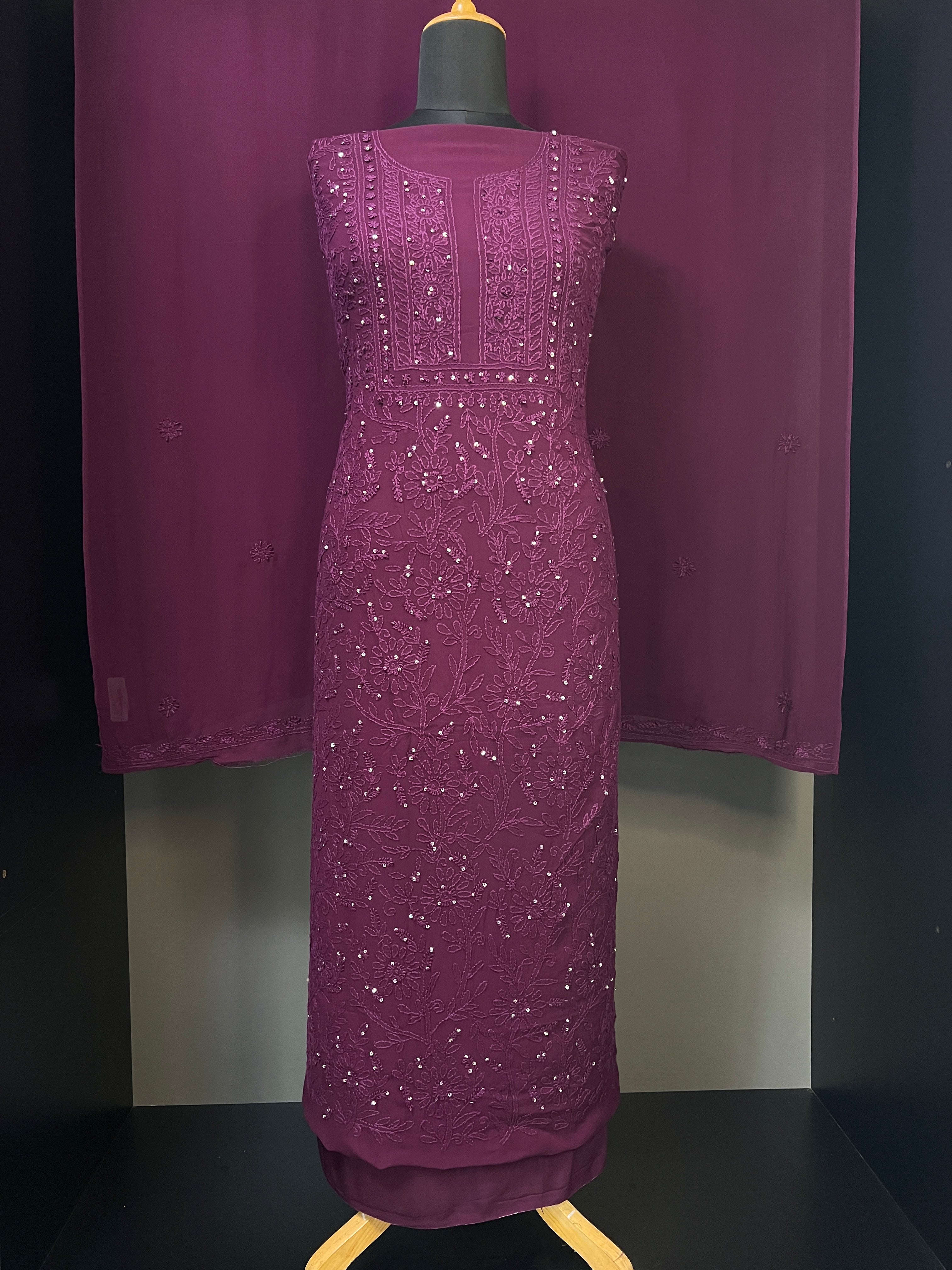 Chikankari With Sequence Detailed Georgette Salwar Set | GMA147
