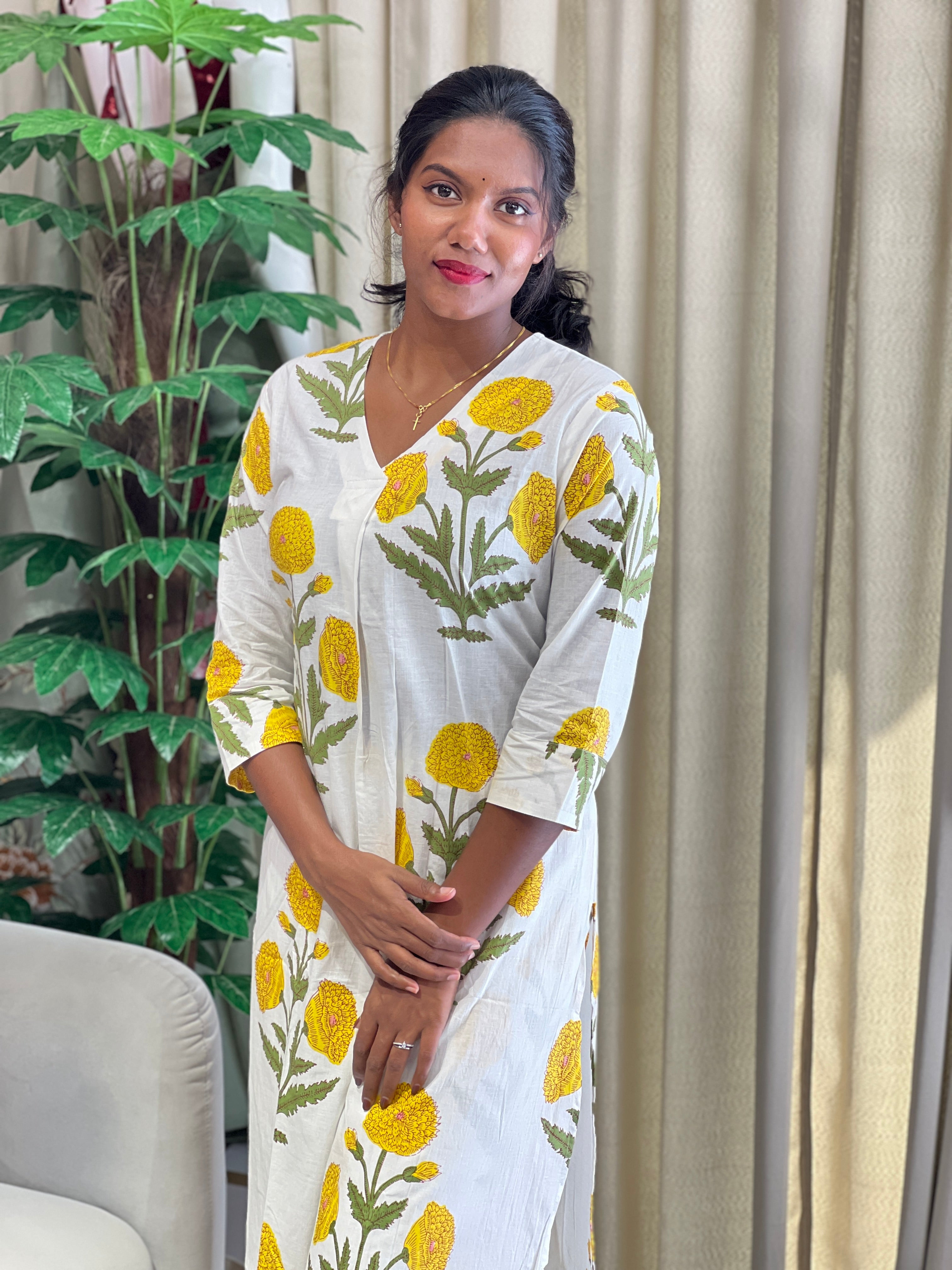 Floral Digital Printed Cotton Kurta Set | PGI322