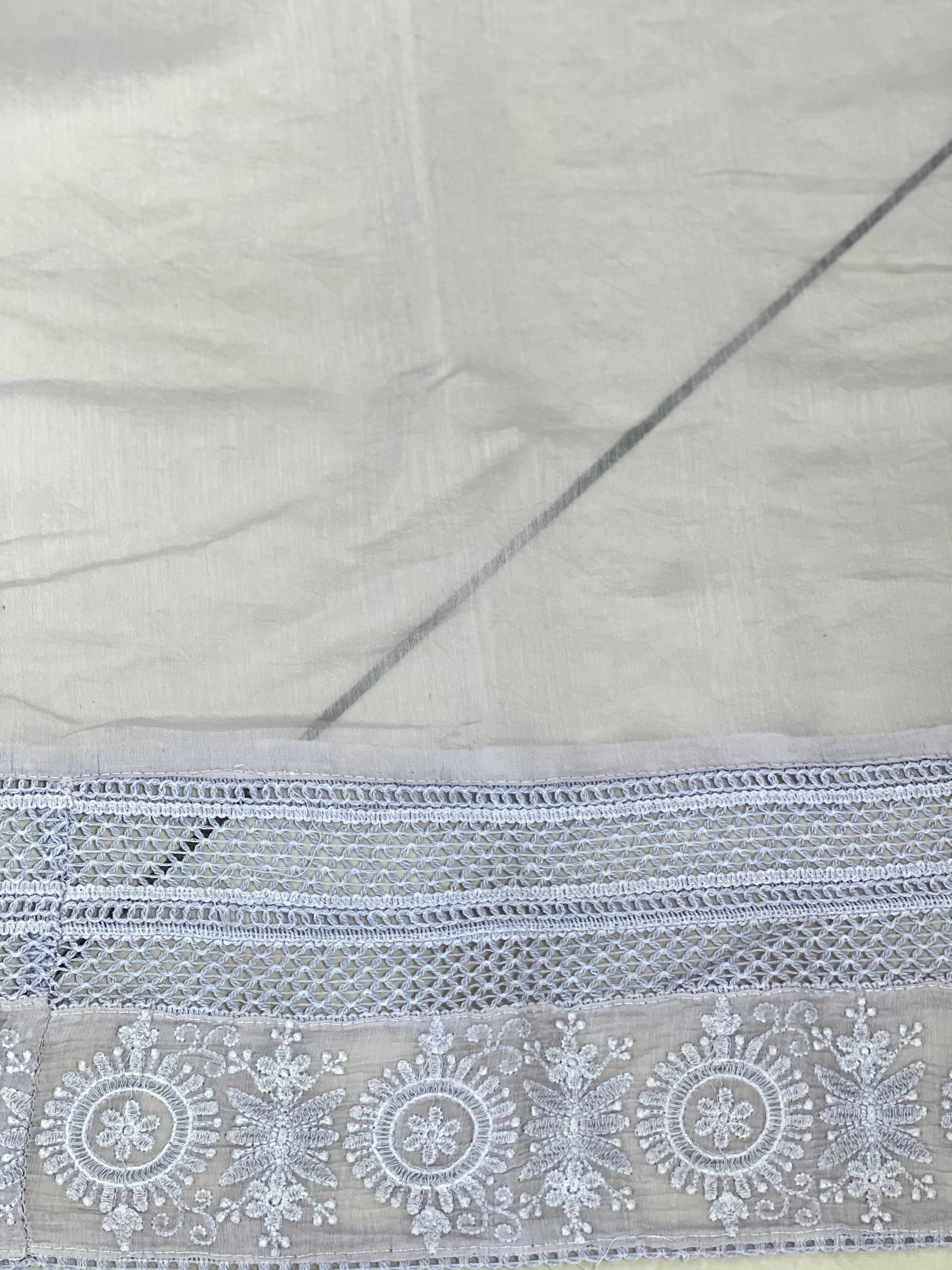 Chikankari Embroidery Detailed Mul Chanderi Saree | MM428