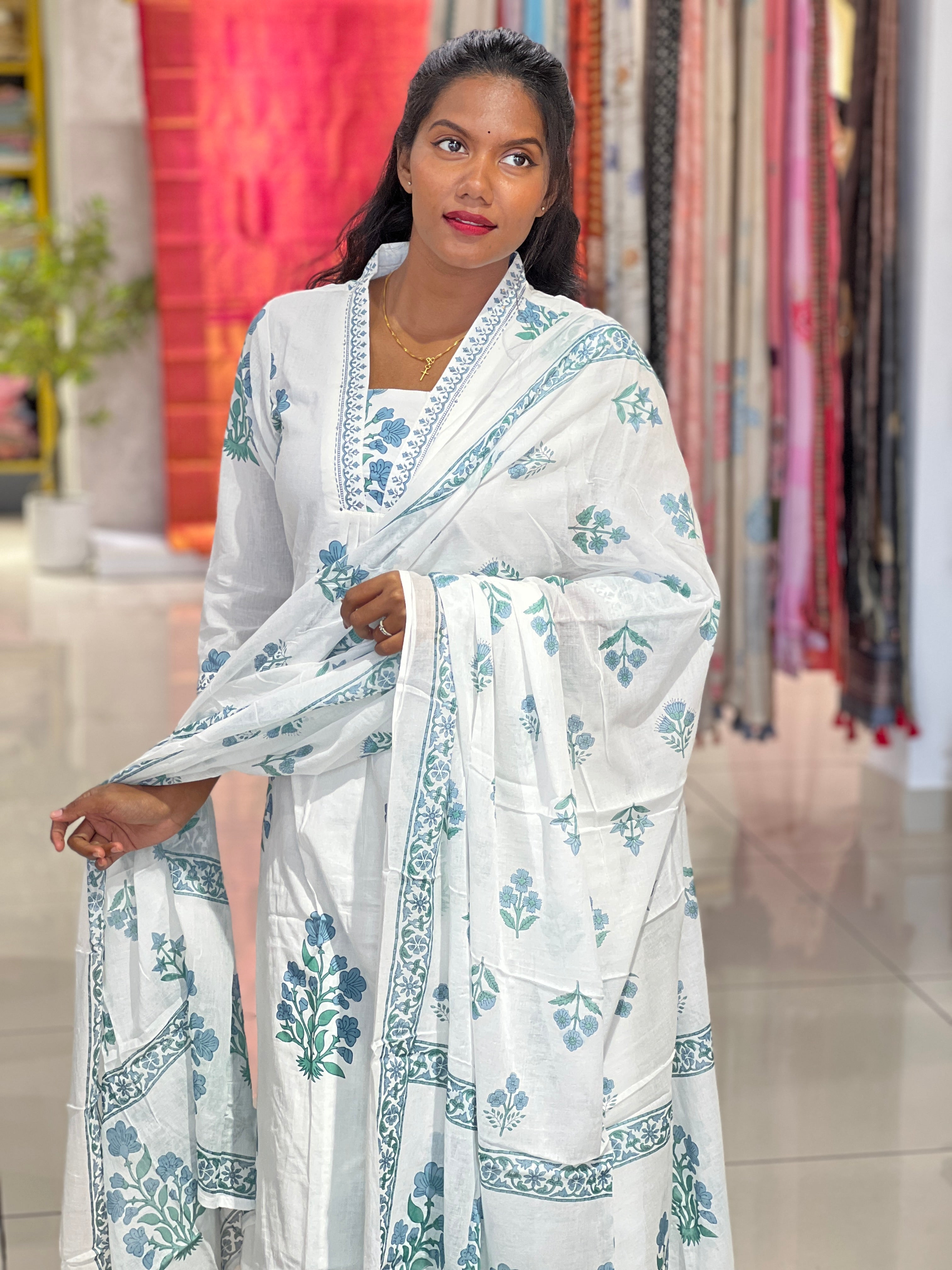 Floral Digital Printed Soft Cotton Kurta Set | PGI311