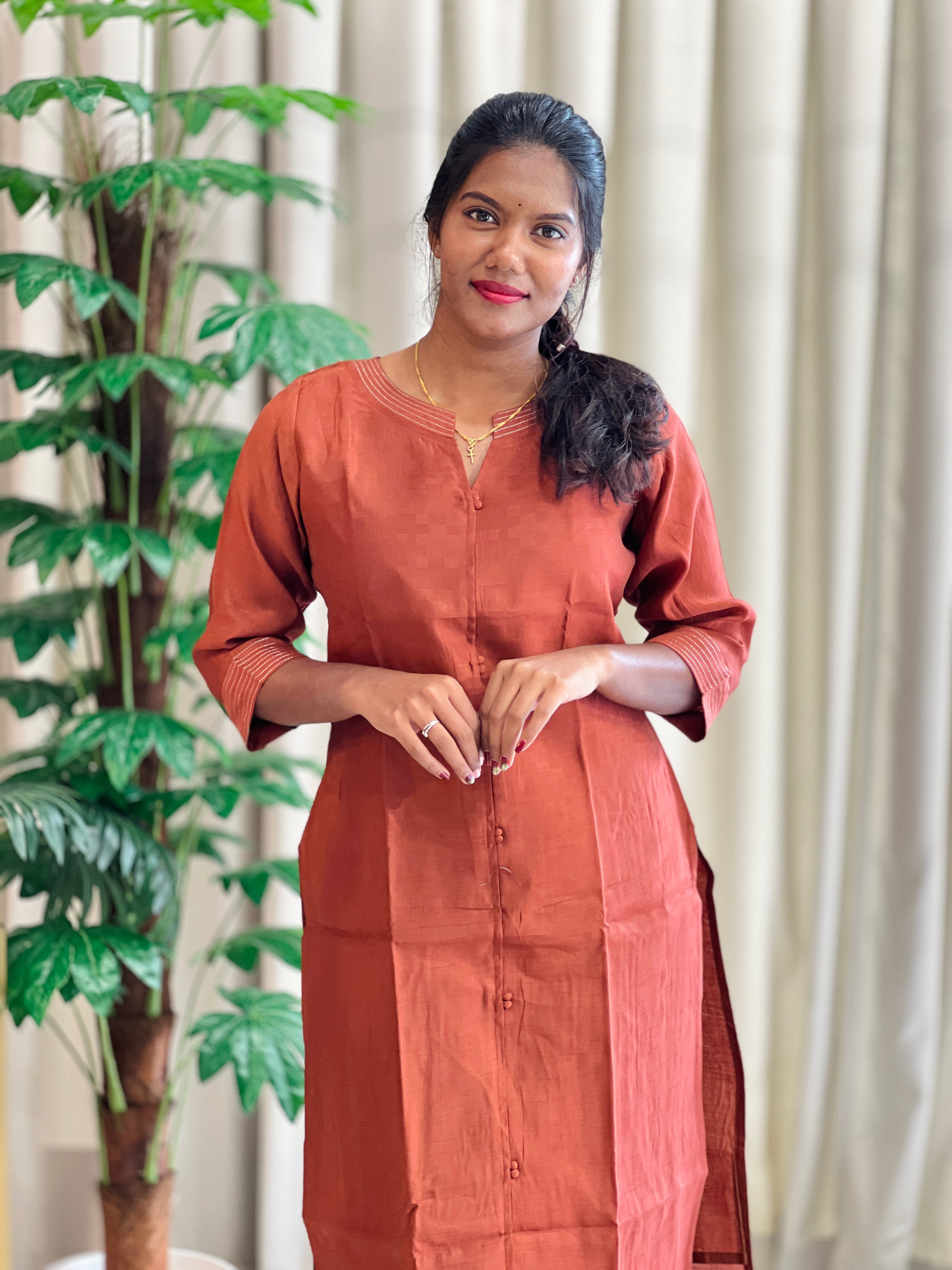 Mul Chanderi Co-ord Set With Weave Pattern | MSN262