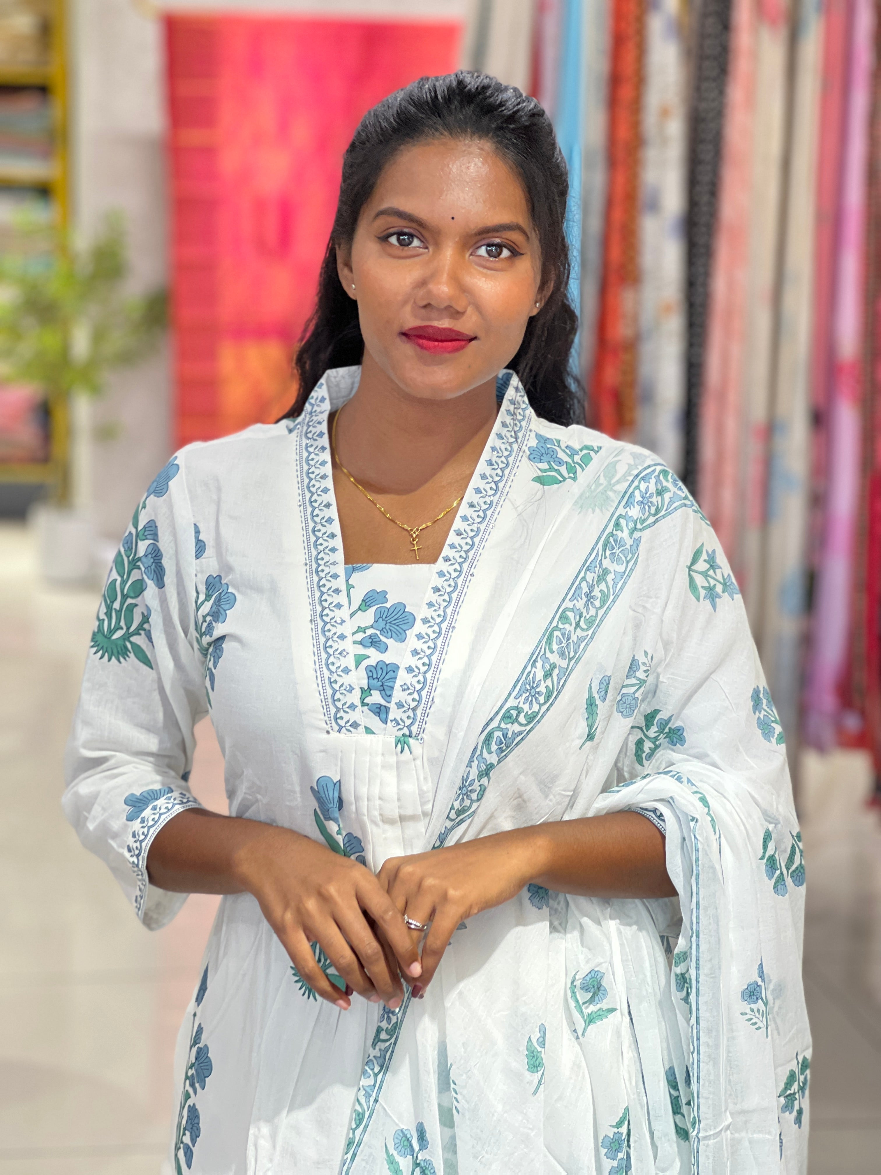 Floral Digital Printed Soft Cotton Kurta Set | PGI311