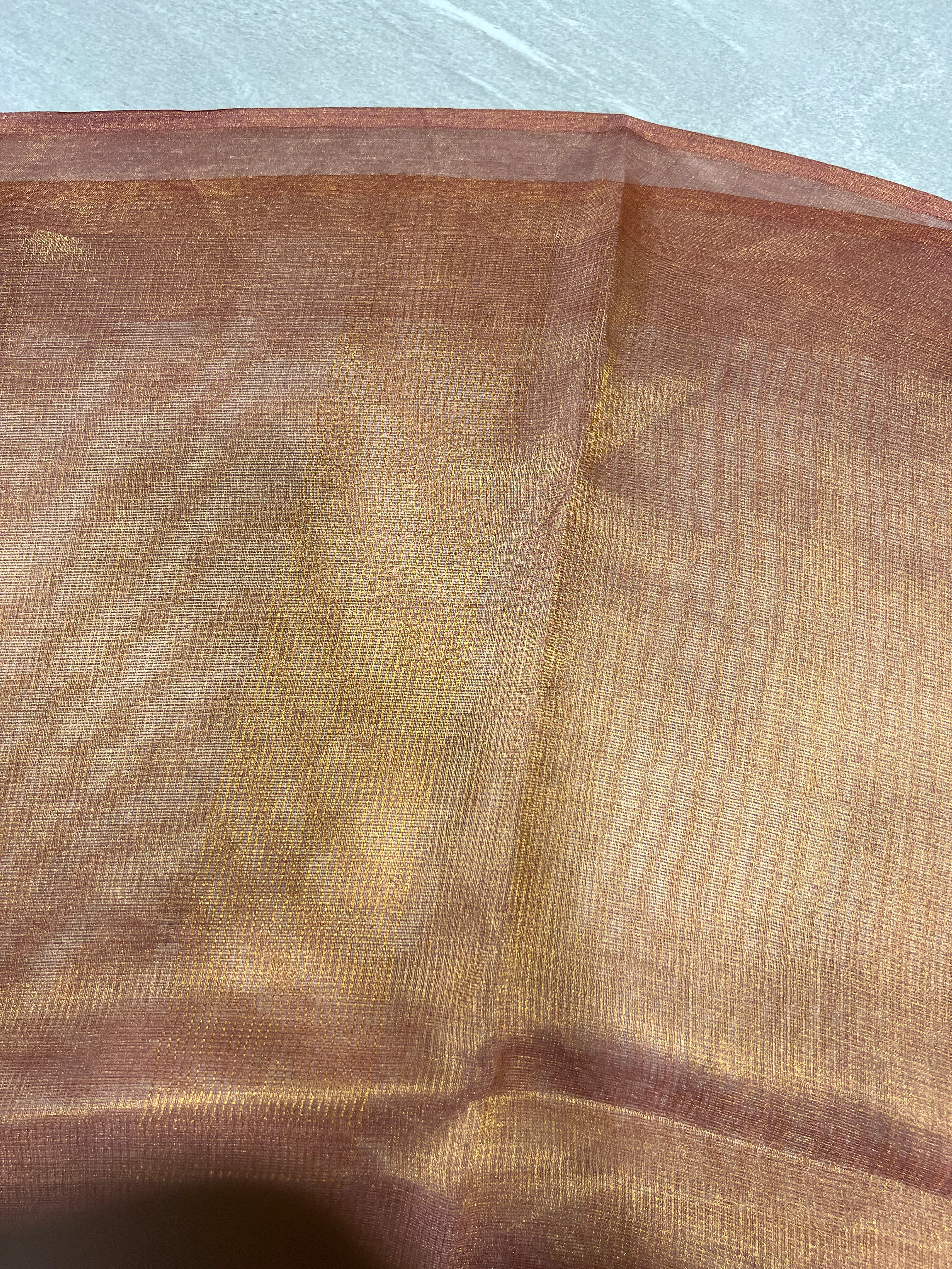 Solid Patterned Tussar Tissue Saree | HS1279