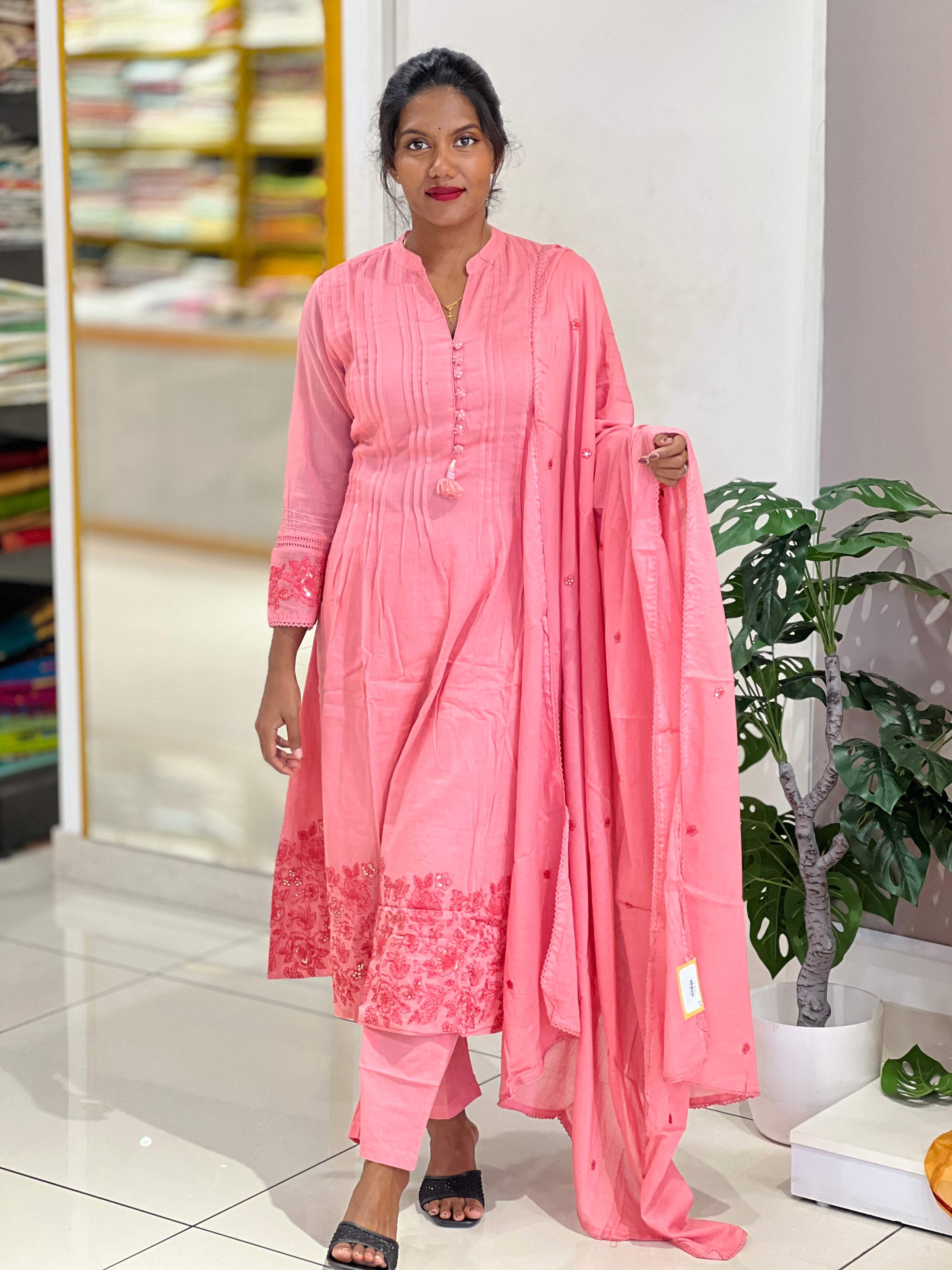Machine Embroidery Soft Cotton Kurta Set | PGI288