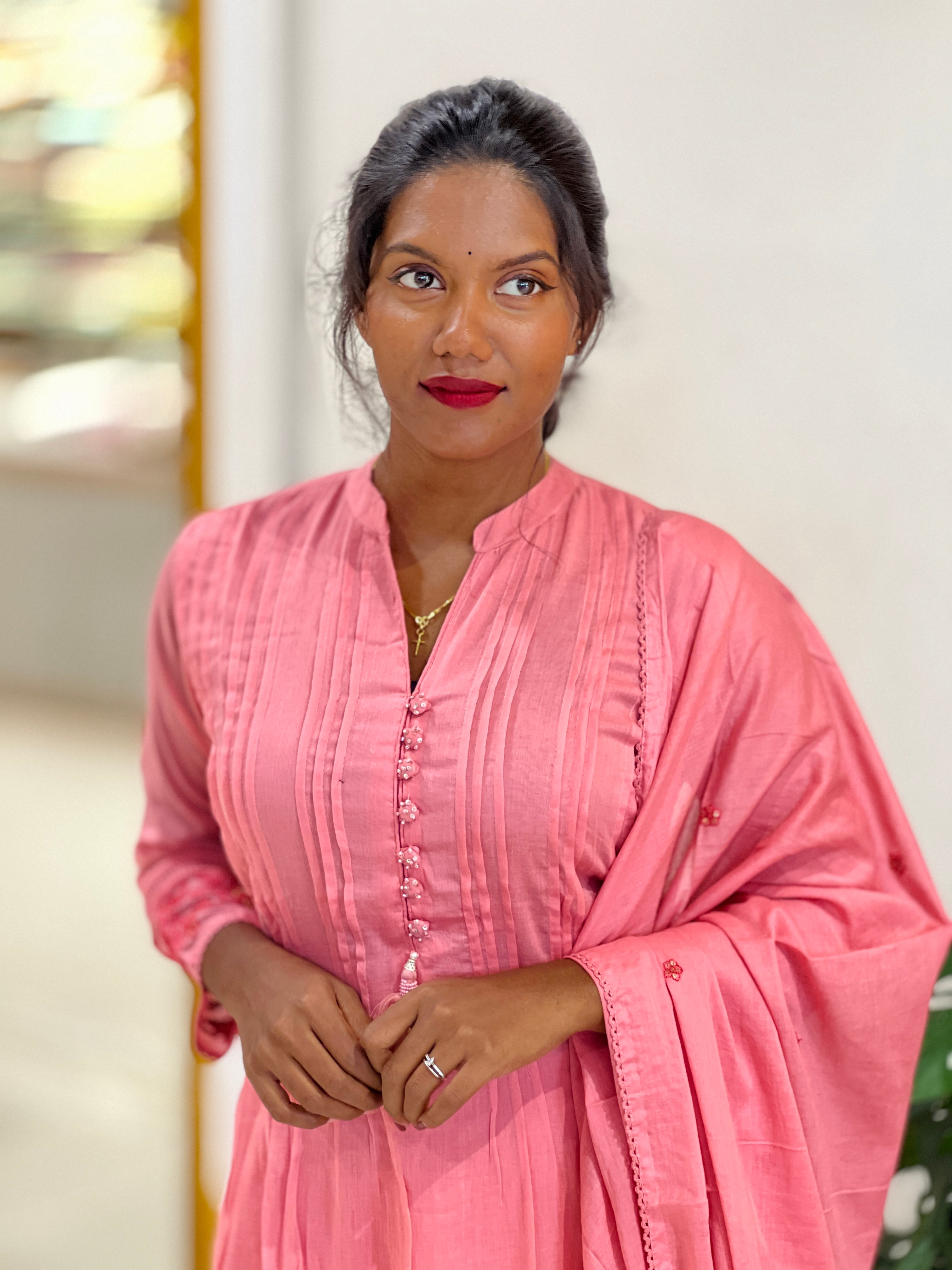 Machine Embroidery Soft Cotton Kurta Set | PGI288