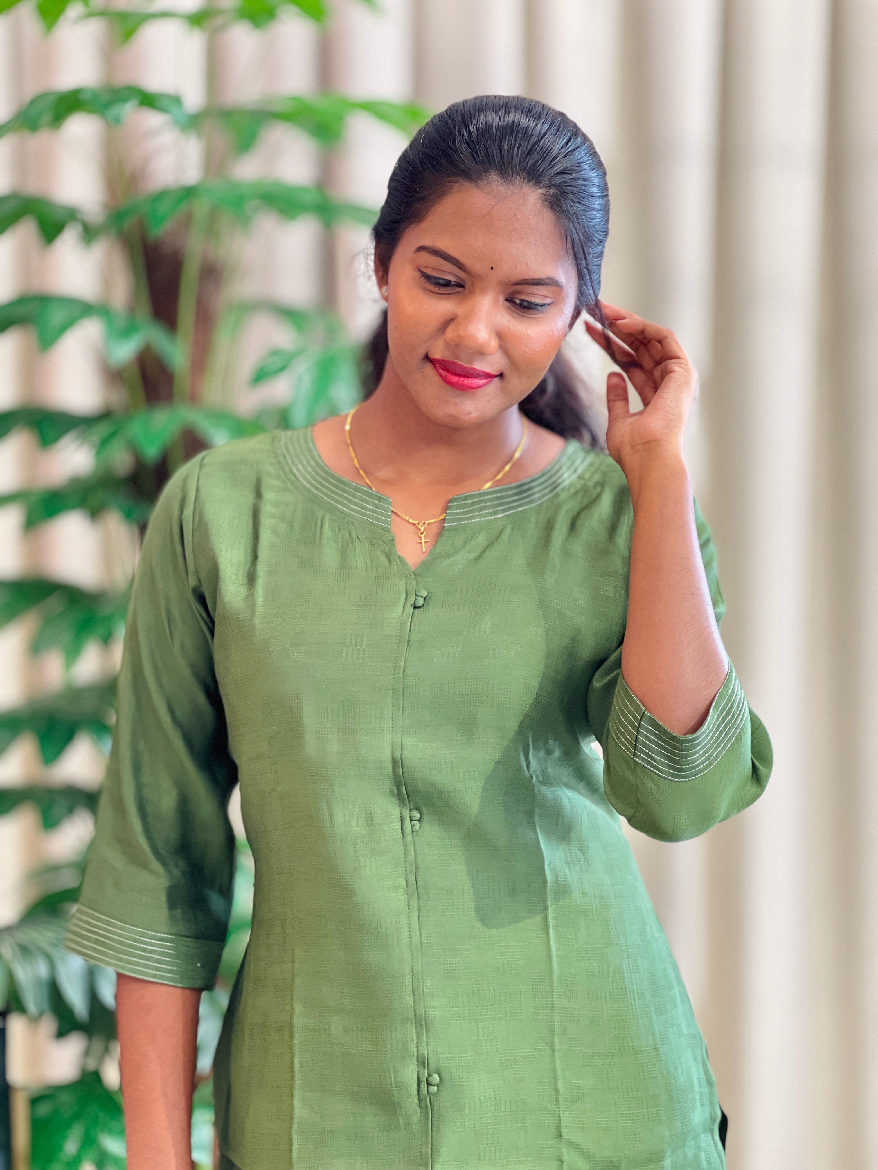 Mul Chanderi Co-ord Set With Weave Pattern | MSN261